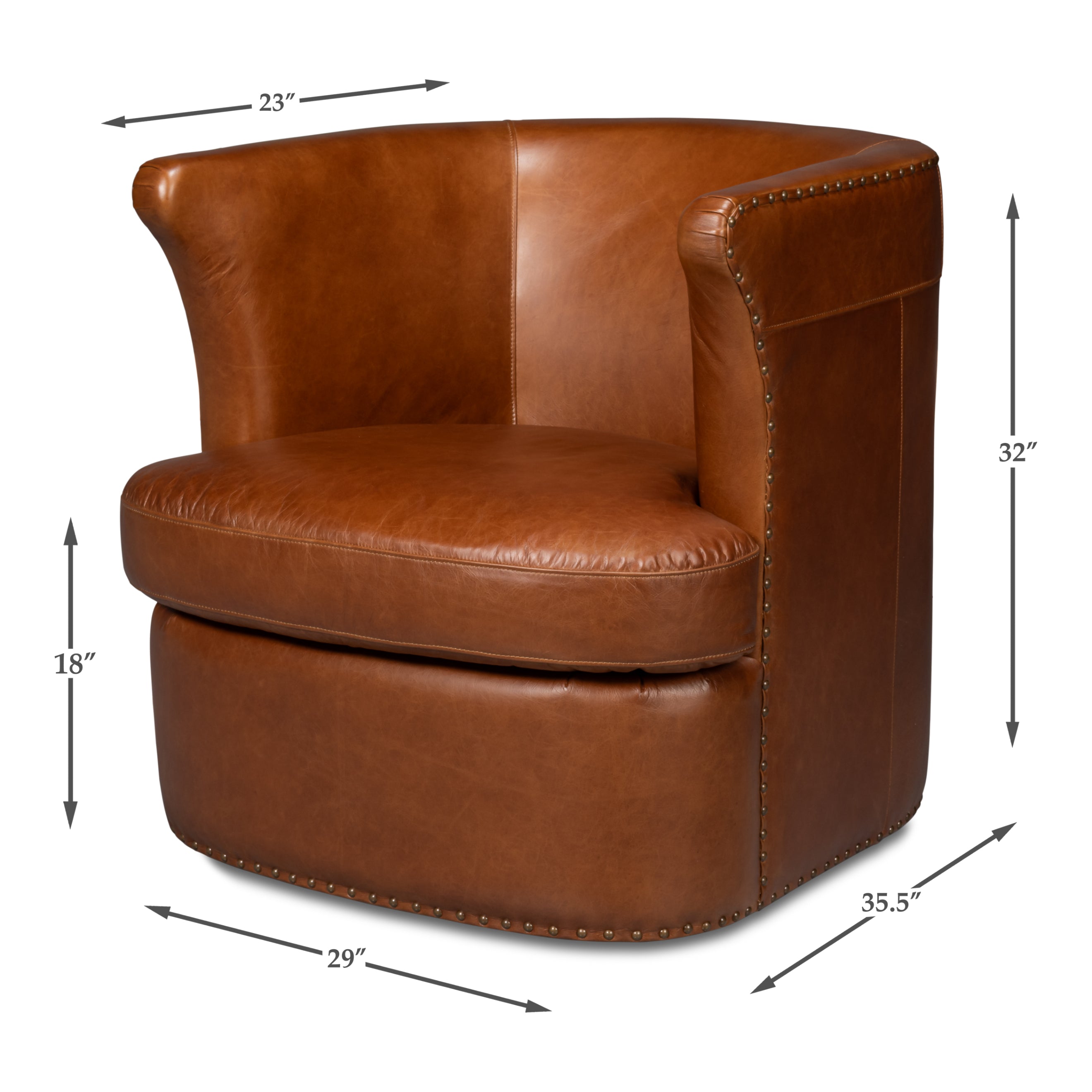 Spencer Distilled Leather Swivel Chair