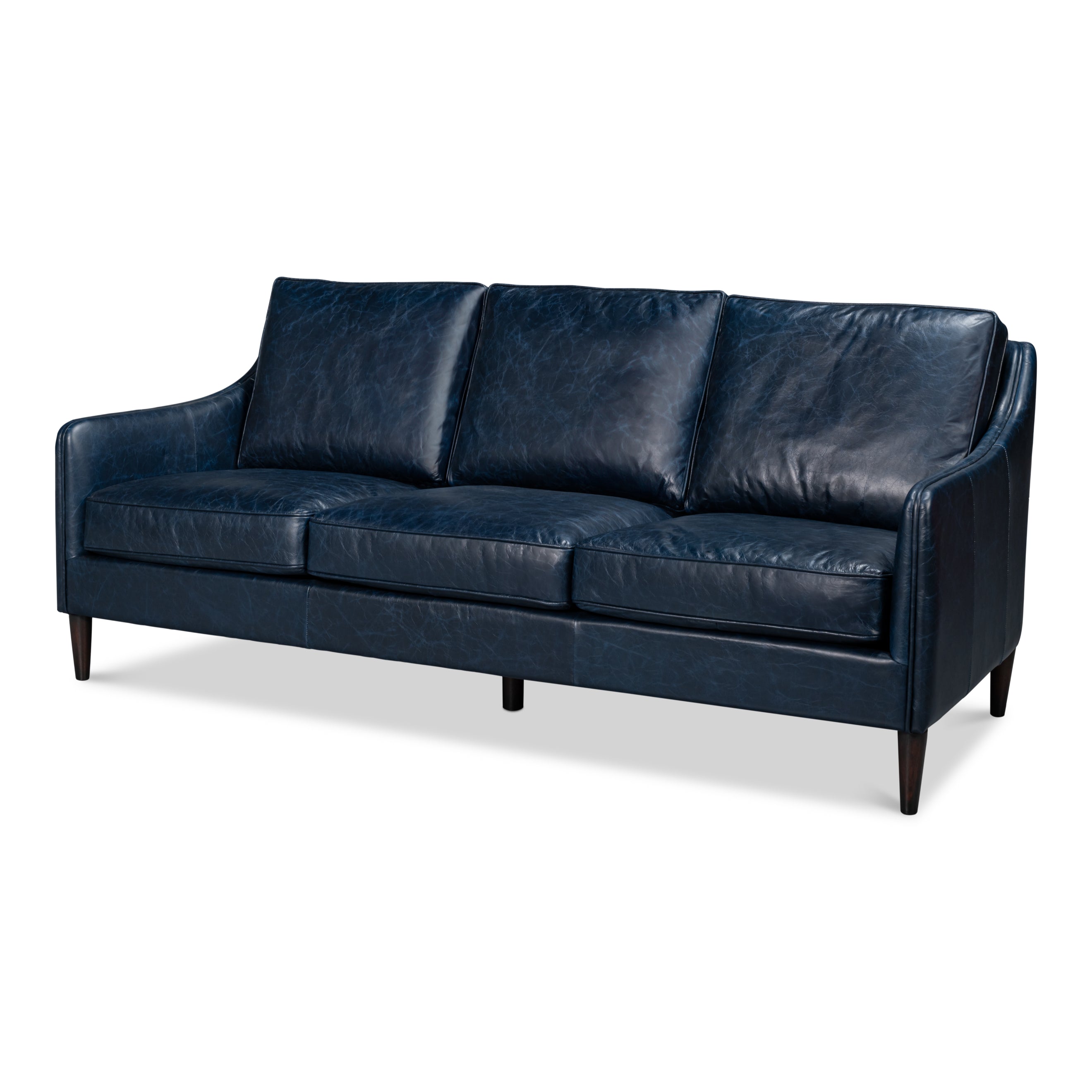 Alehandro Leather Sofa - Chateau Blue
