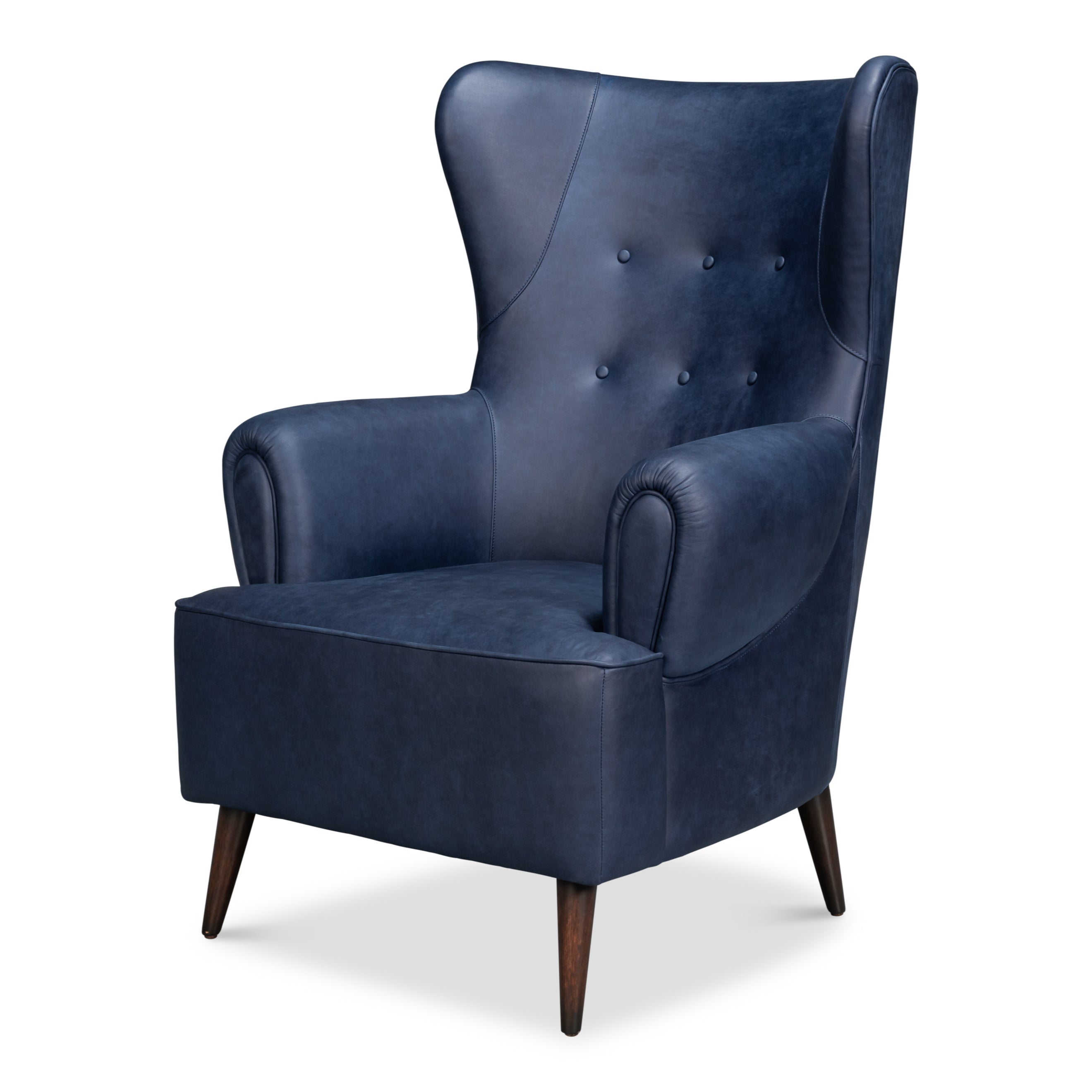 Hightower Distilled Leather Chair - Chateau Blue
