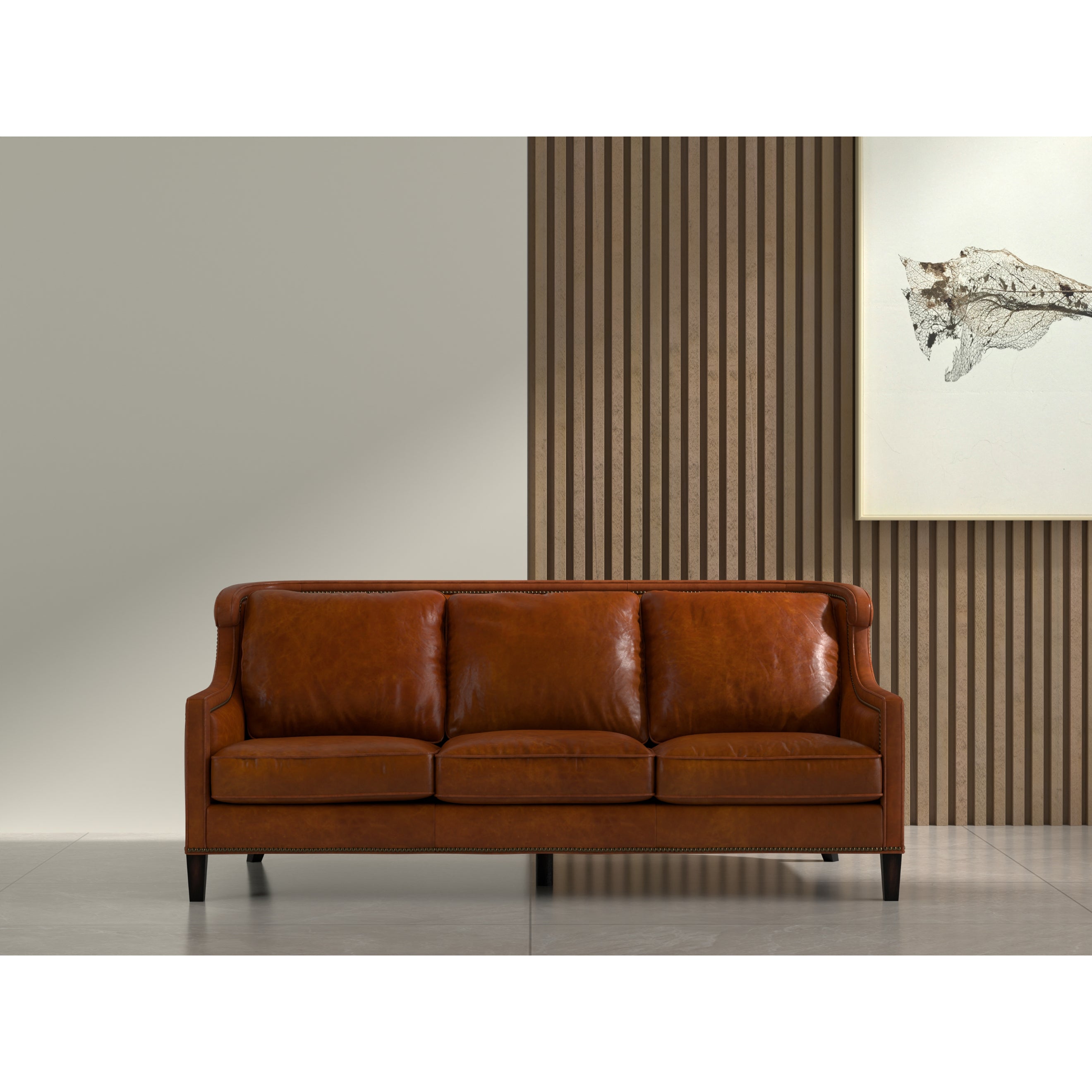 Philipe Distilled Leather Sofa - Brown
