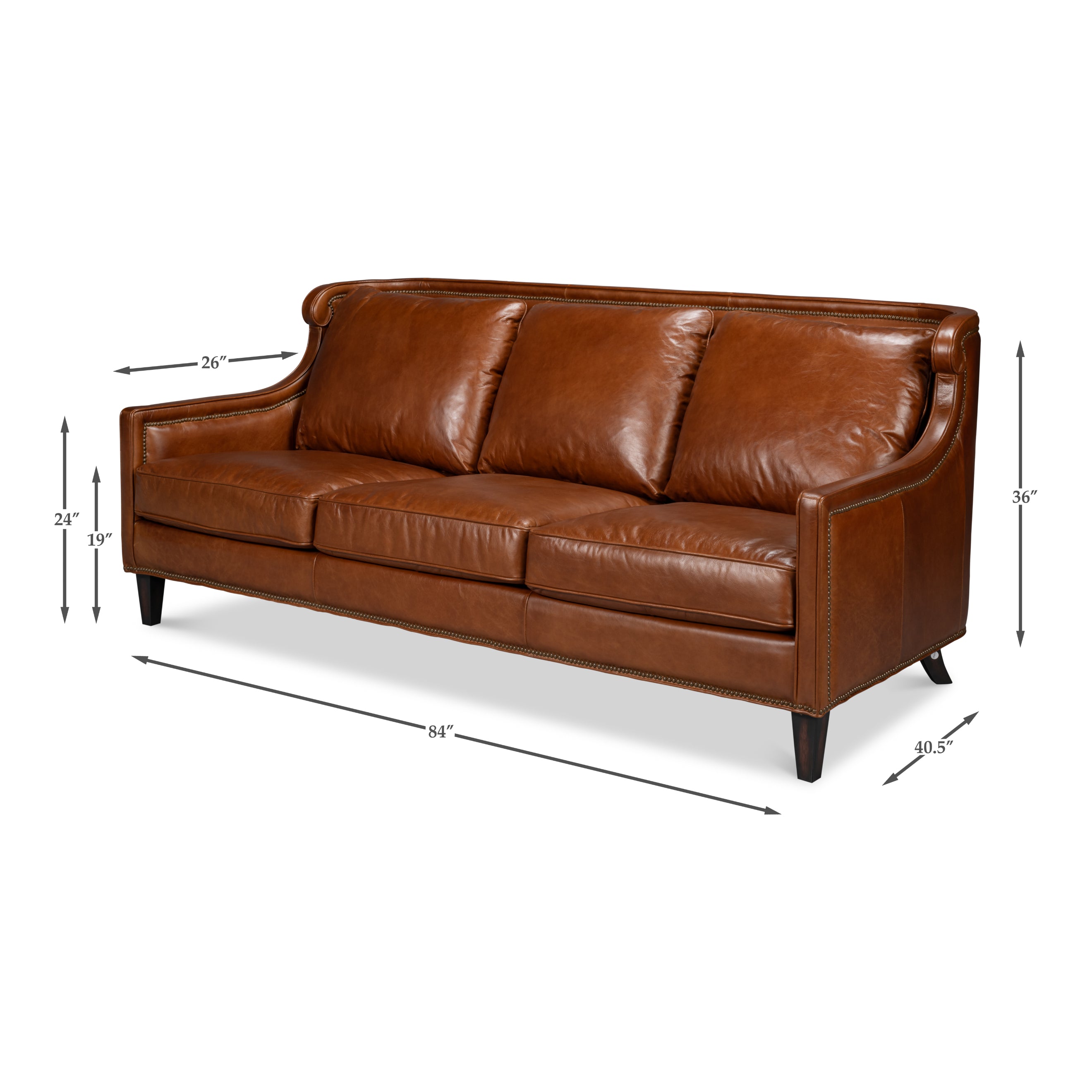 Philipe Distilled Leather Sofa - Brown