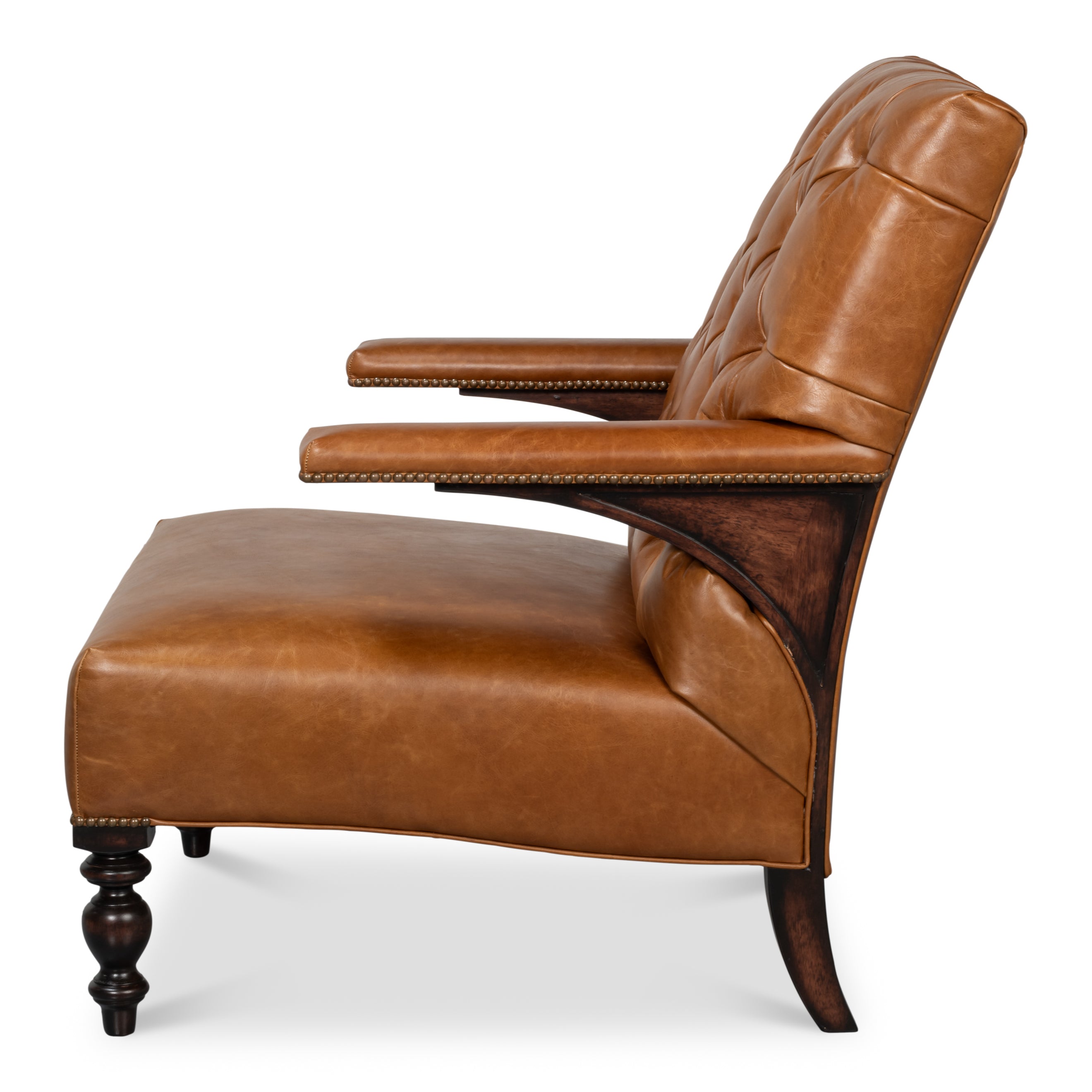 Dawson Distilled Leather Chair - Cuba Brown