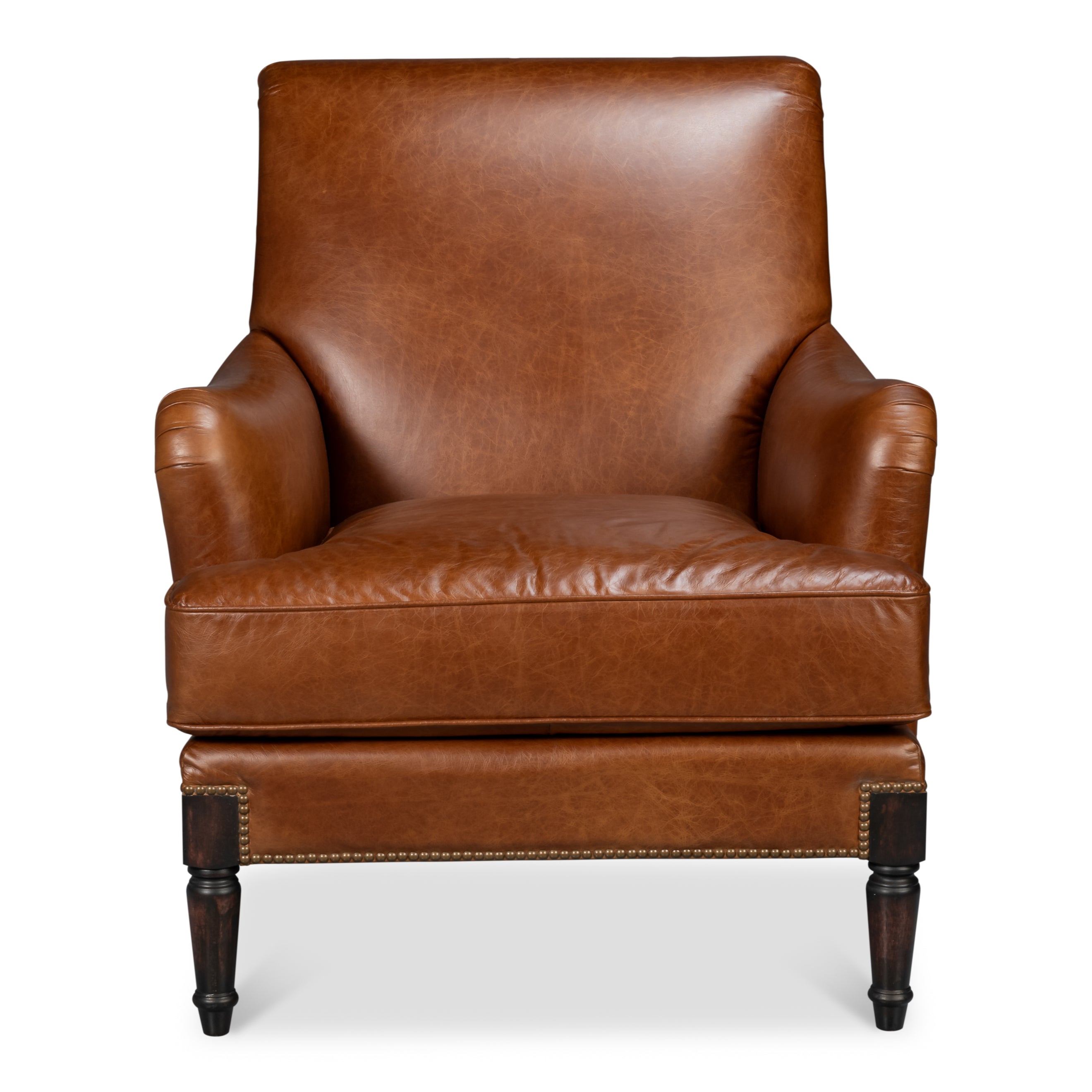 Gaston Distilled Leather Chair - Brown