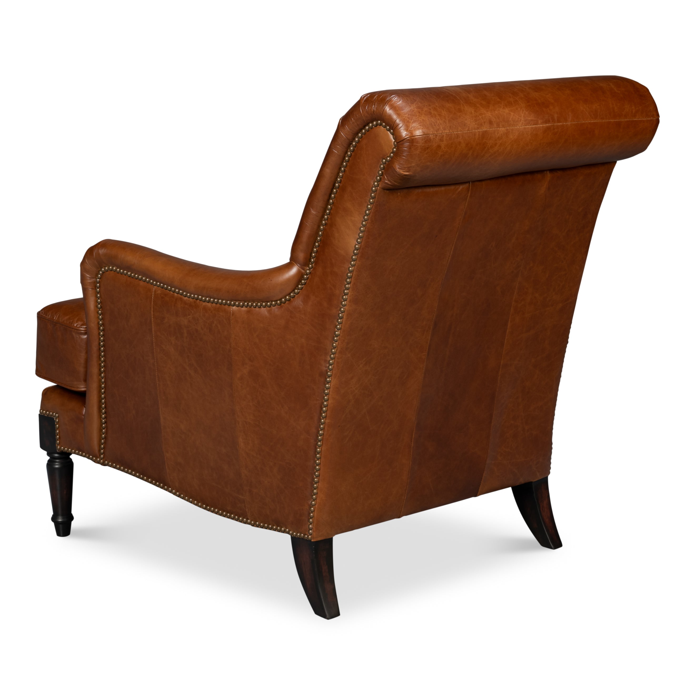 Gaston Distilled Leather Chair - Brown
