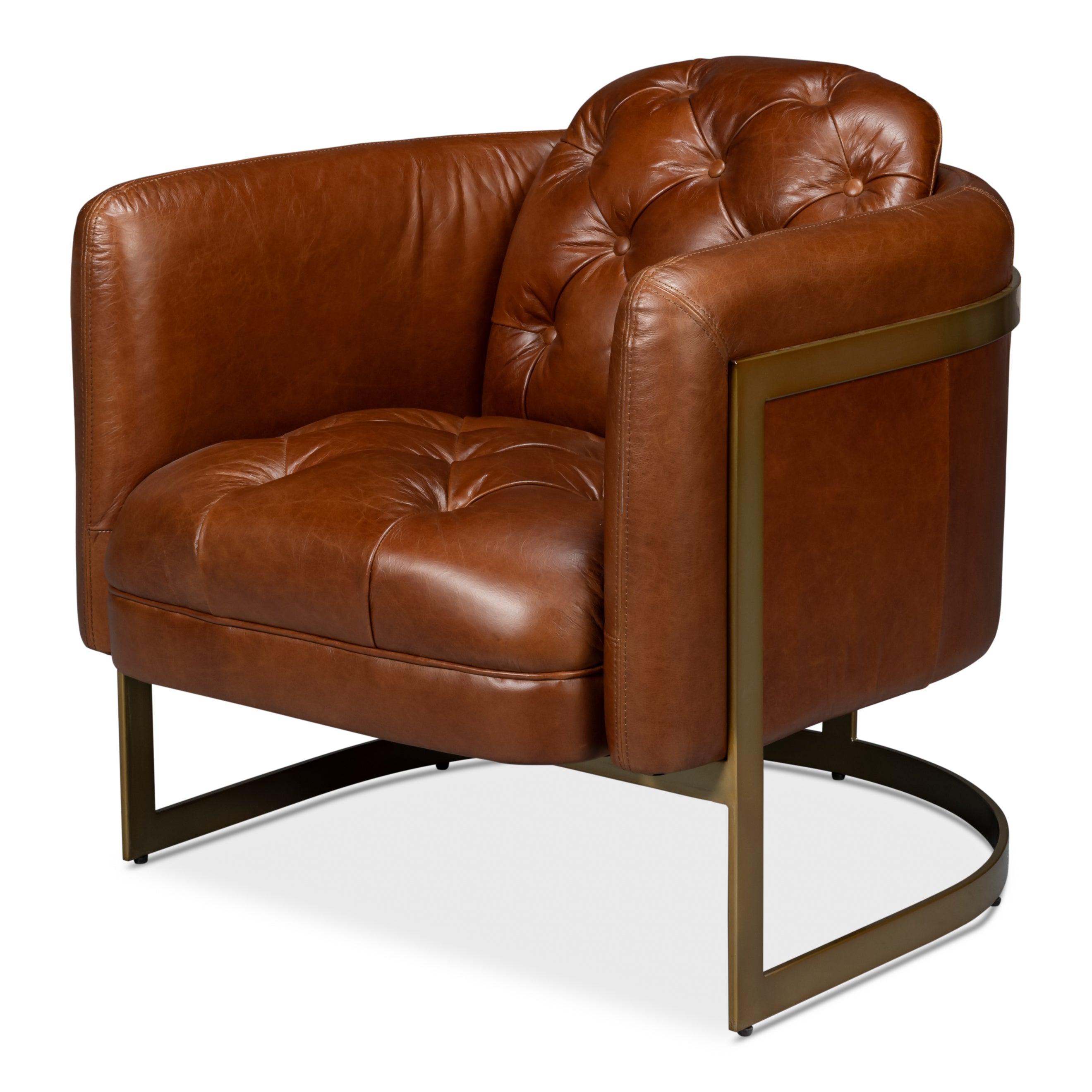 Finn Leather Club Chair - Havana Brown