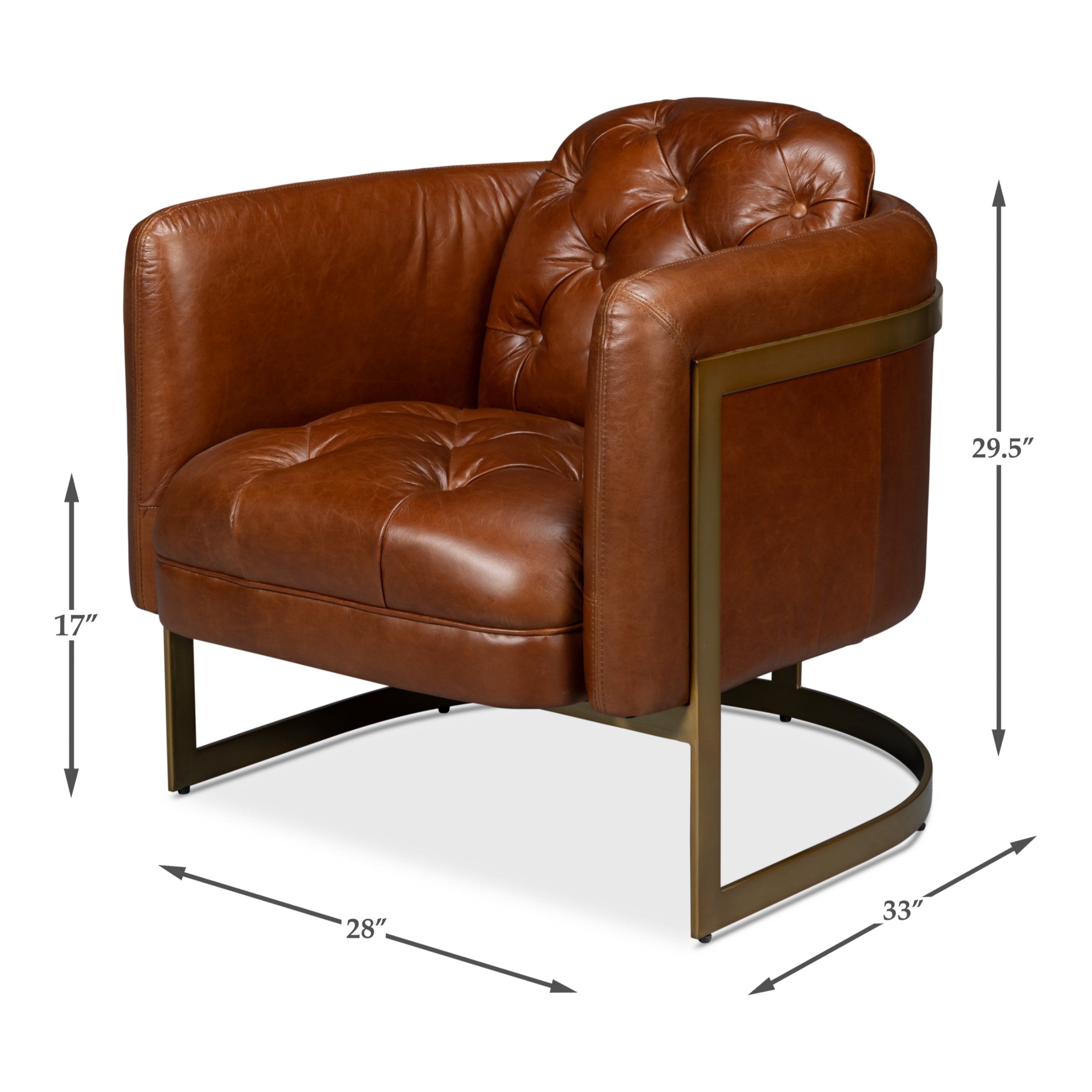 Finn Leather Club Chair - Havana Brown