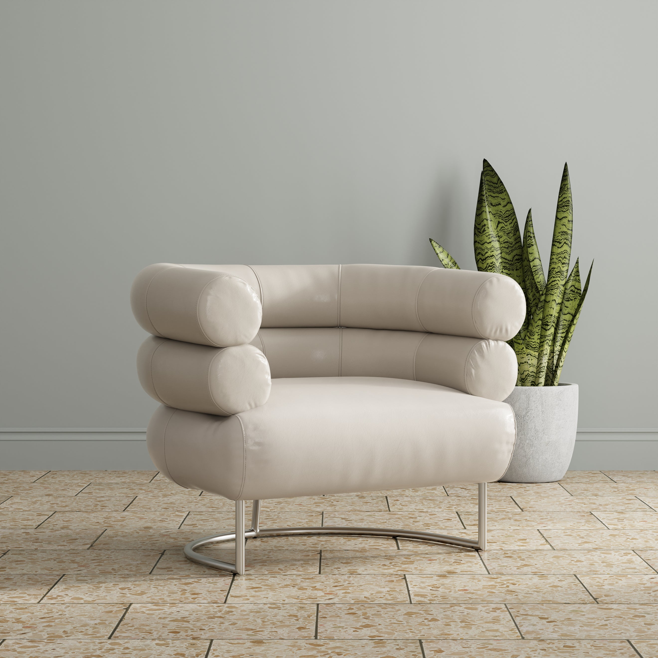Rondo Occasional Leather Chair - White