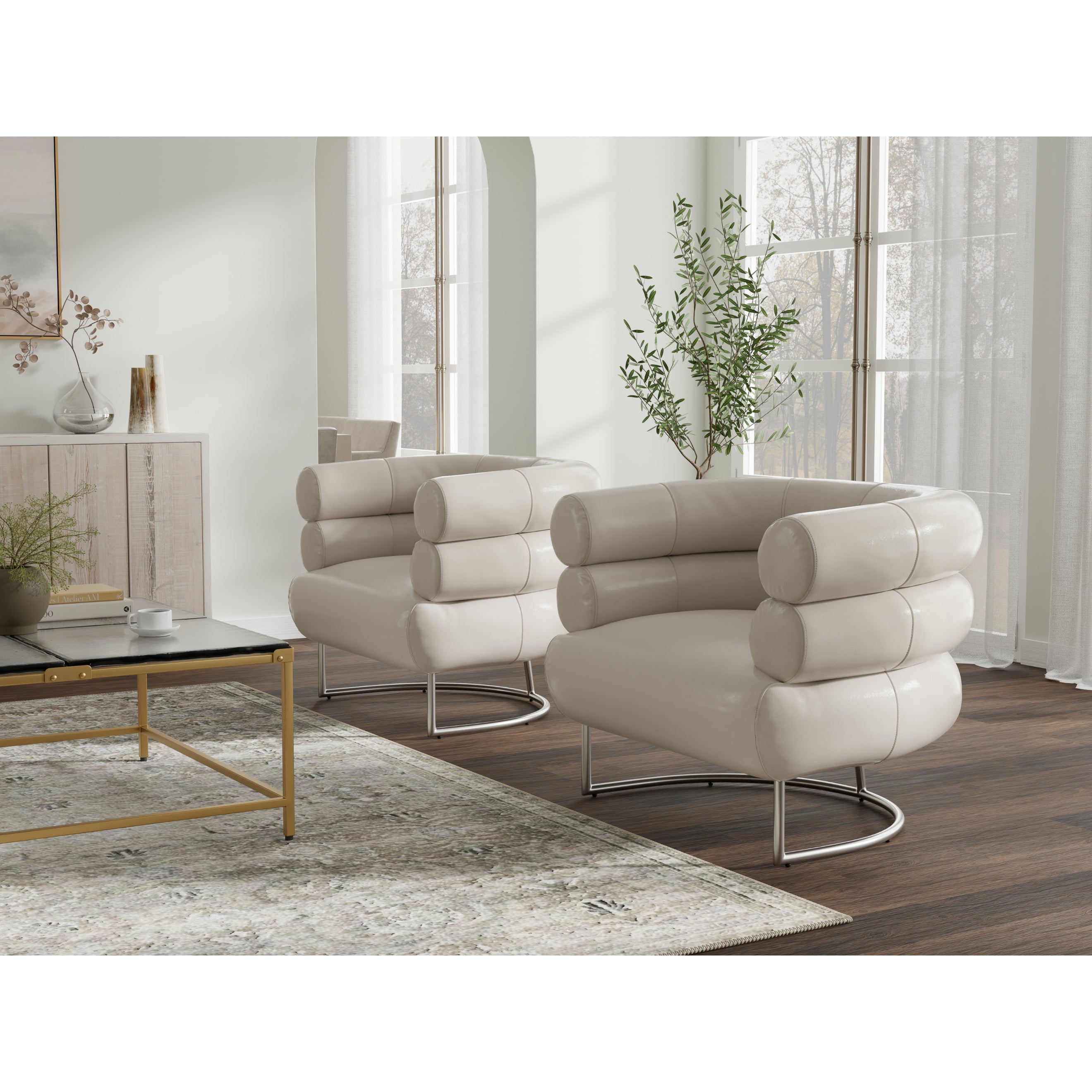 Rondo Occasional Leather Chair - White