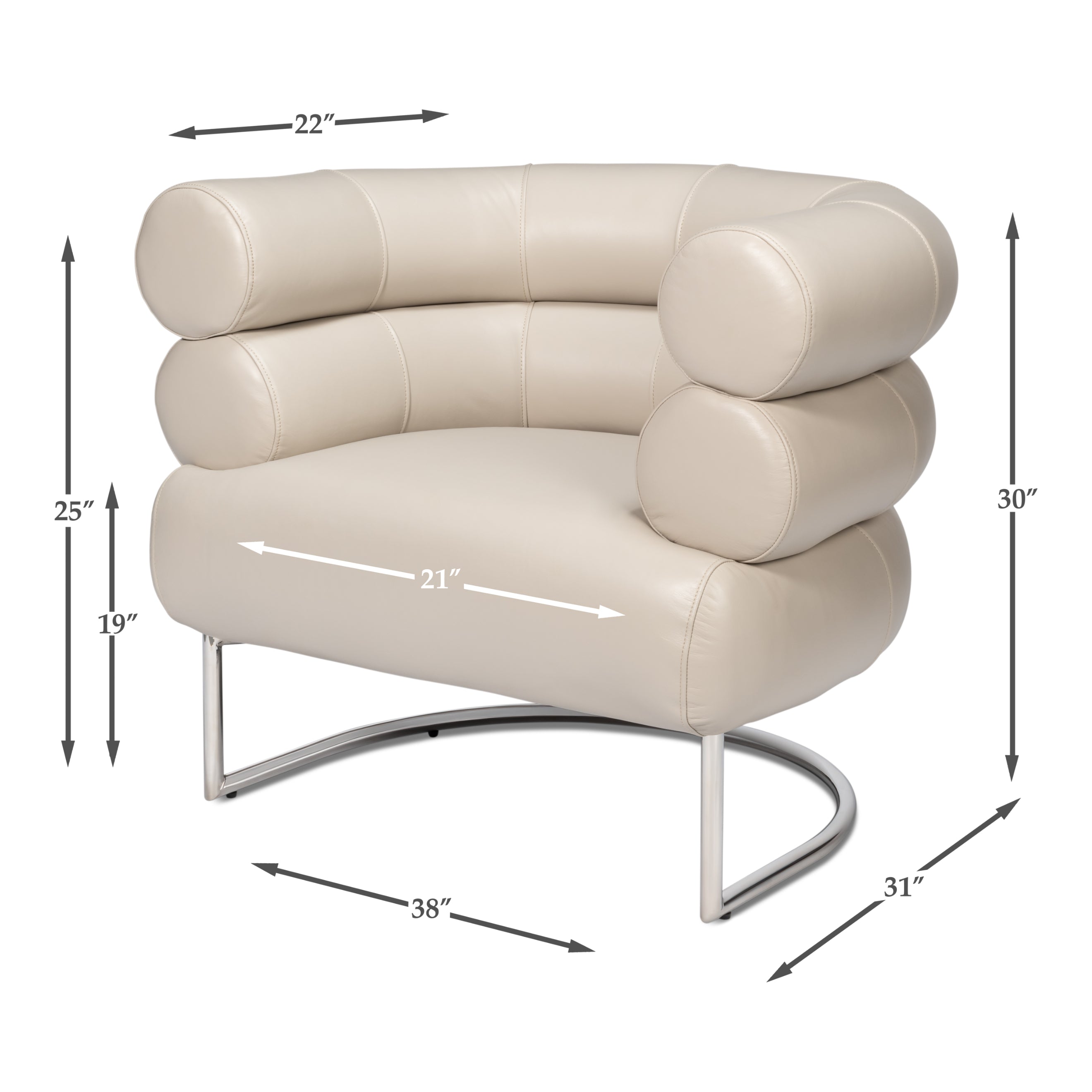 Rondo Occasional Leather Chair - White