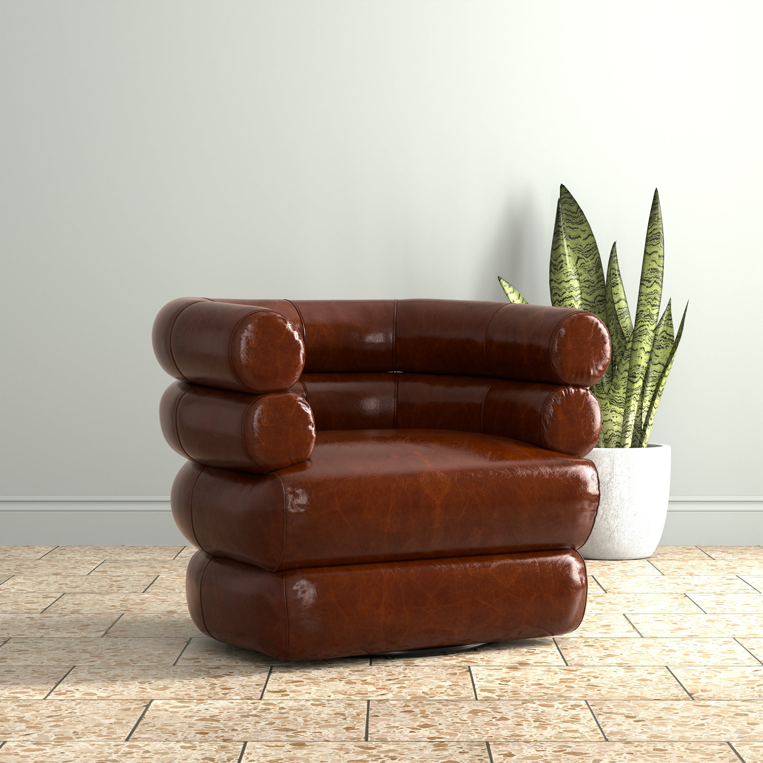 Rondo Leather Swivel Chair