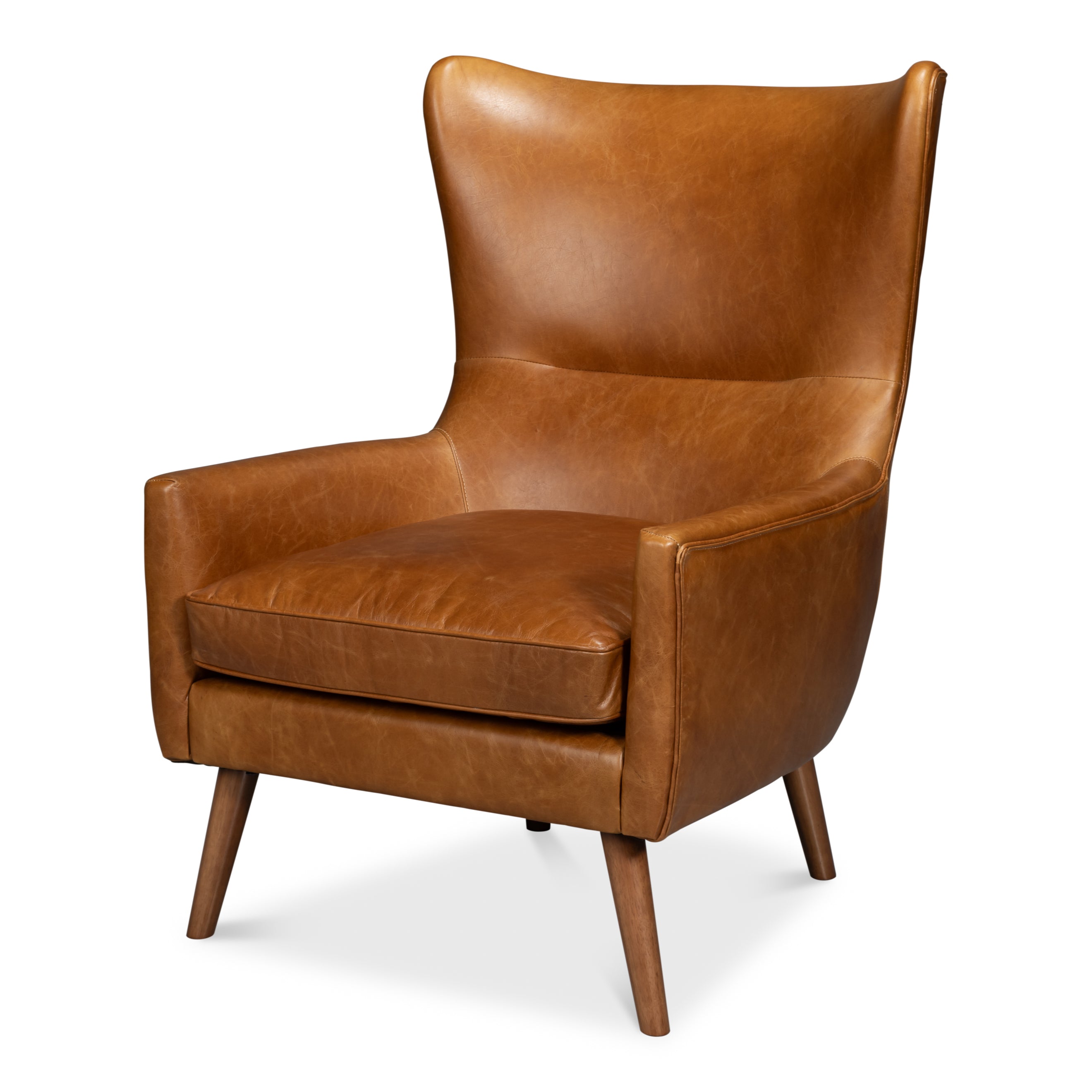 Patron Highback Leather Chair - Brown