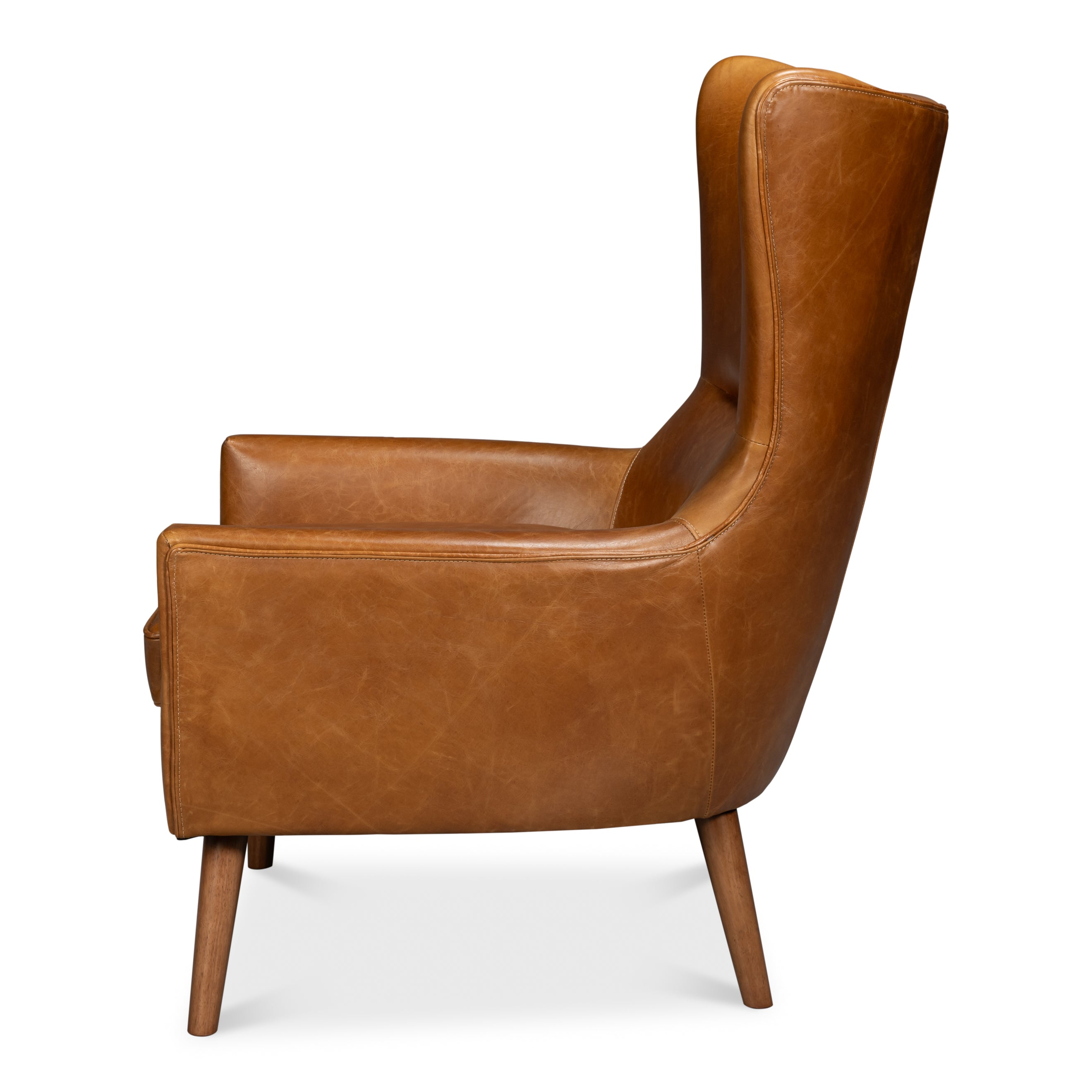 Patron Highback Leather Chair - Brown