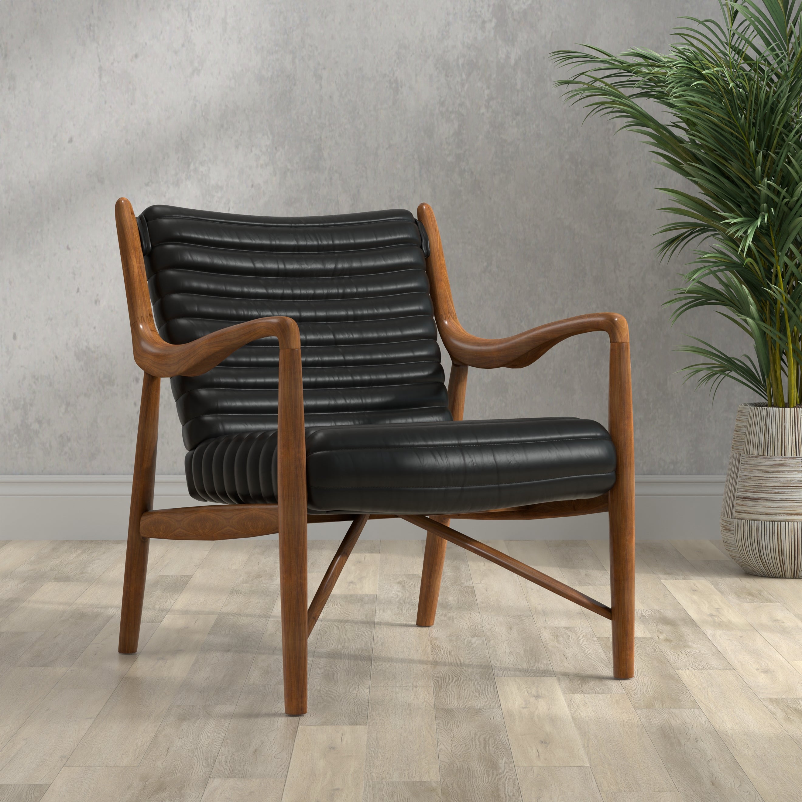 Singletary Leather Chair - Onyx Black