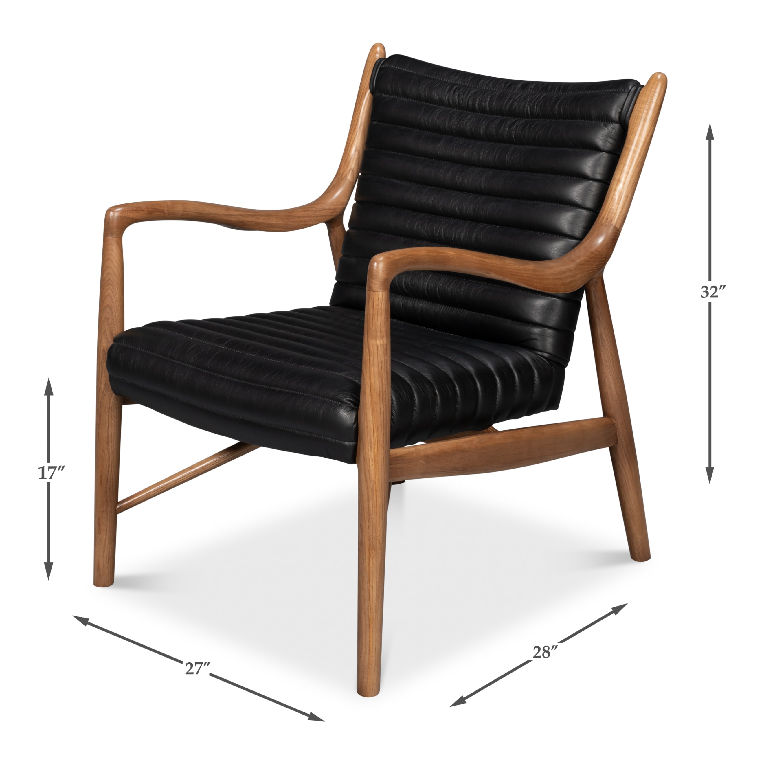 Singletary Leather Chair - Onyx Black