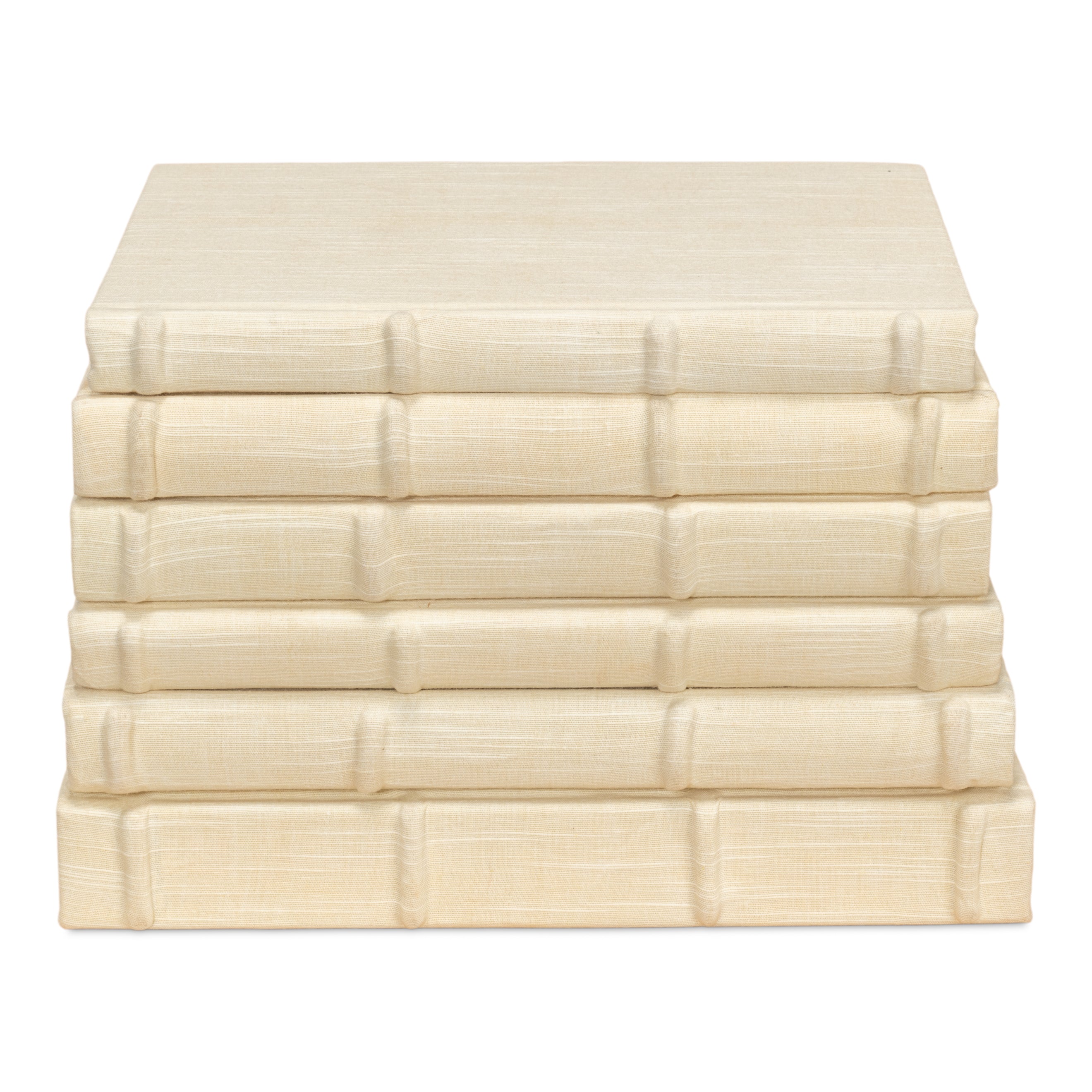 Ecru Linen Books - Set of 12
