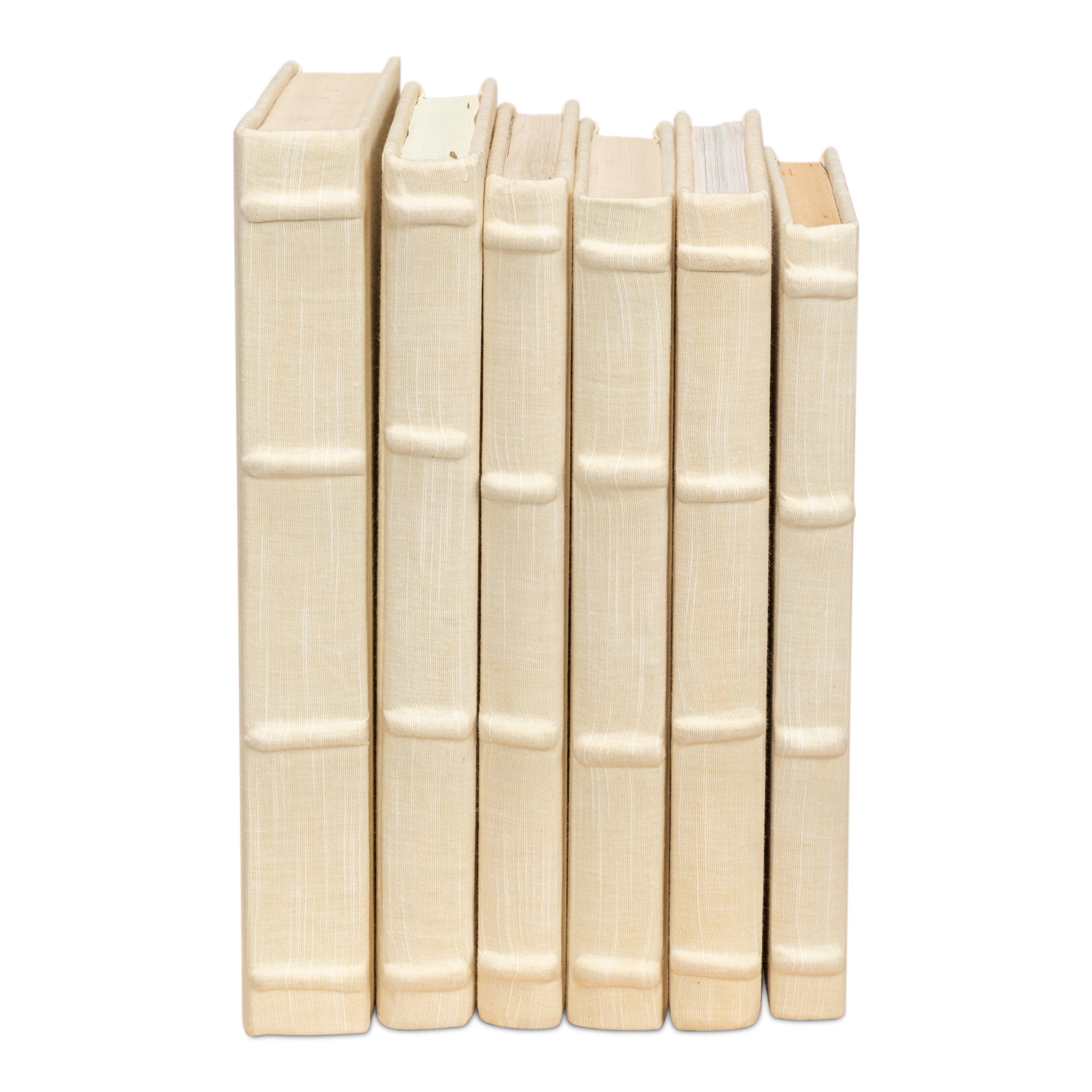 Ecru Linen Books - Set of 12