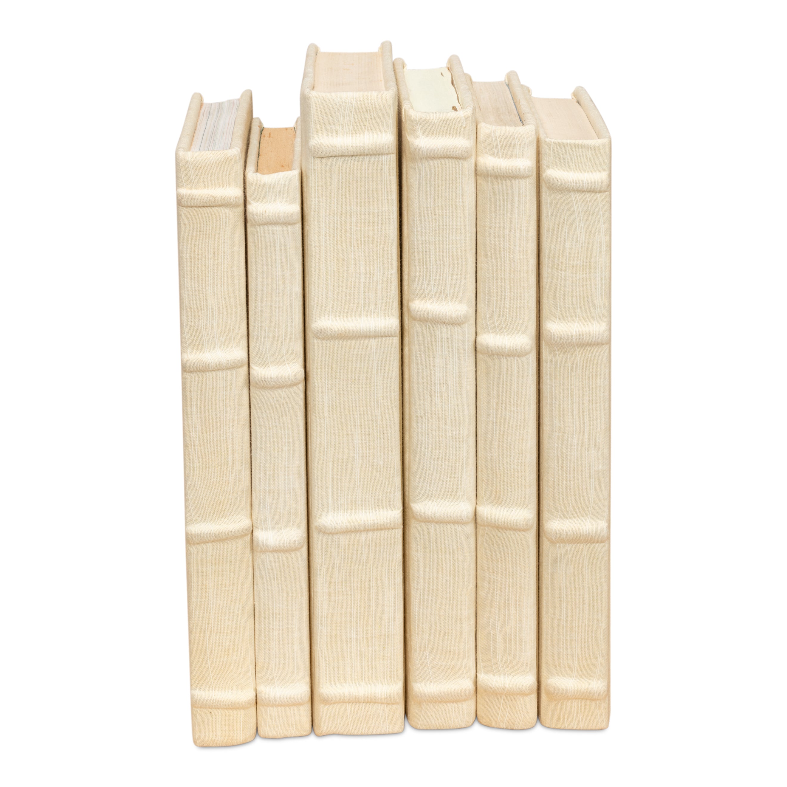Ecru Linen Books - Set of 12