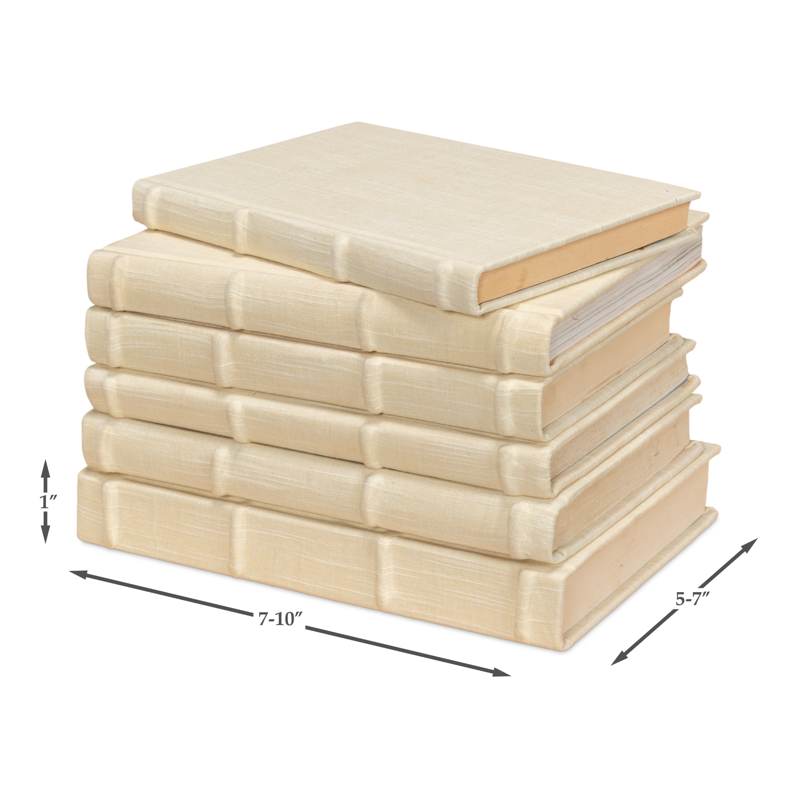 Ecru Linen Books - Set of 12