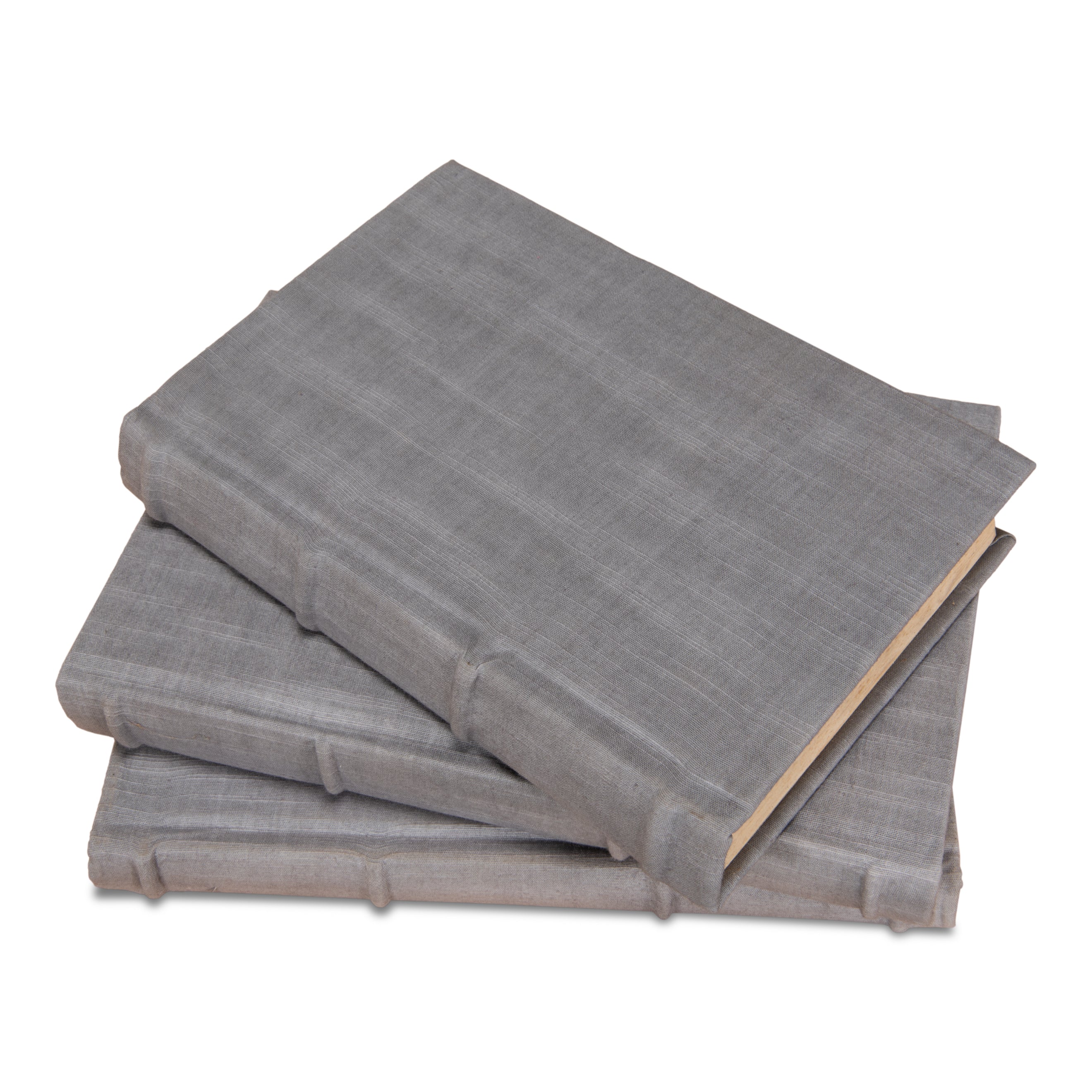 Heather Gray Linen Books - Set of 12