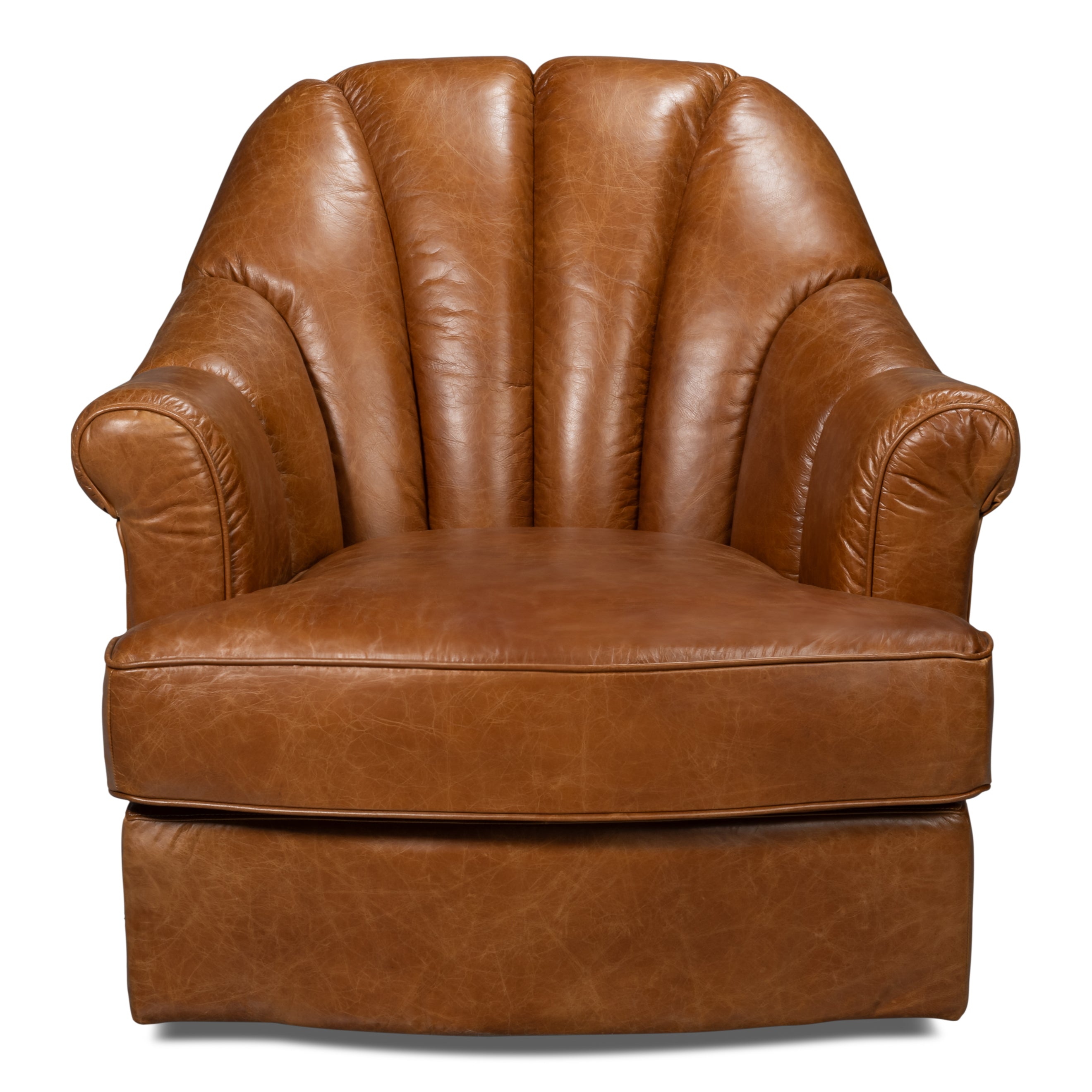 Scoth Swivel Chair in Distilled Leather