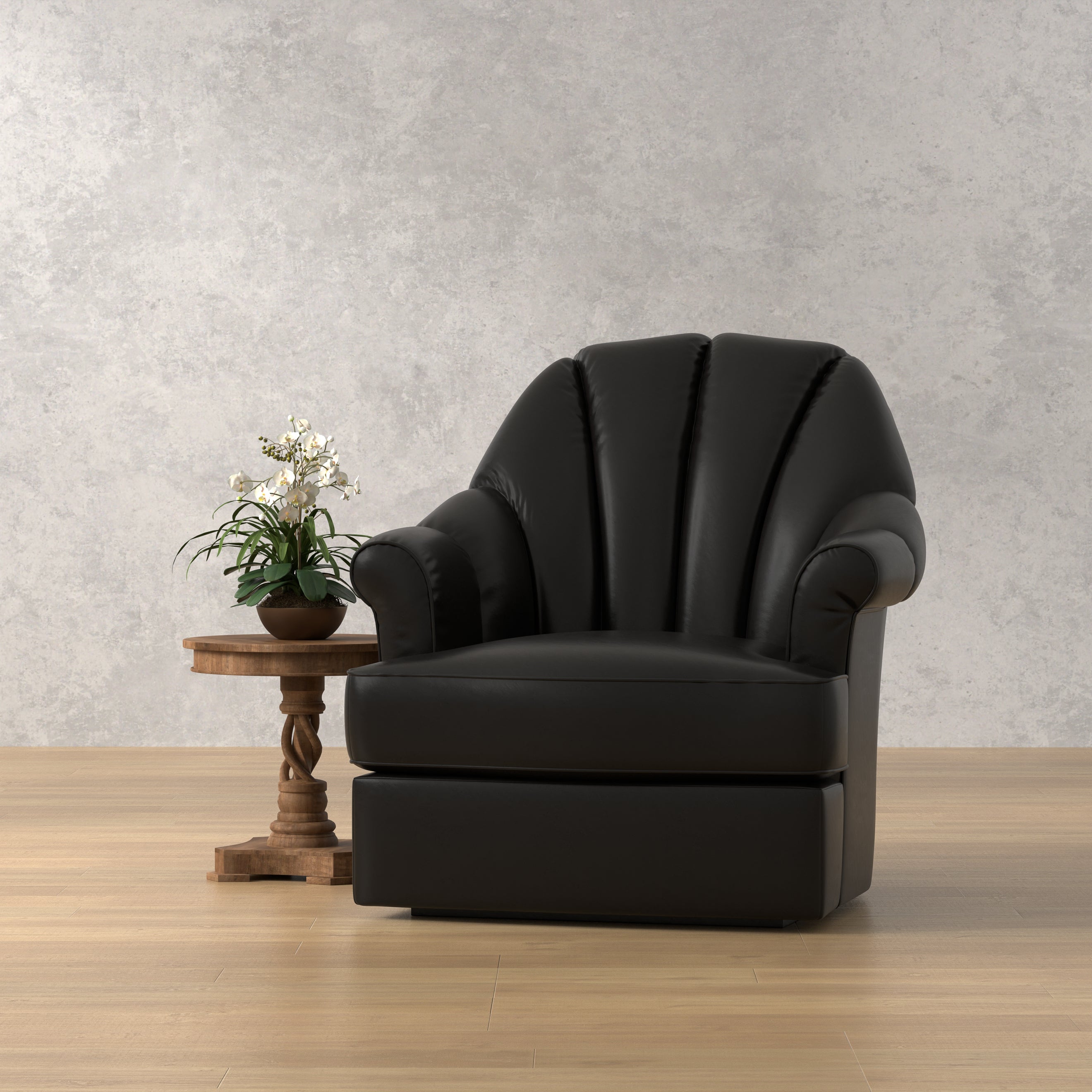 Scoth Swivel Chair in Distilled Leather