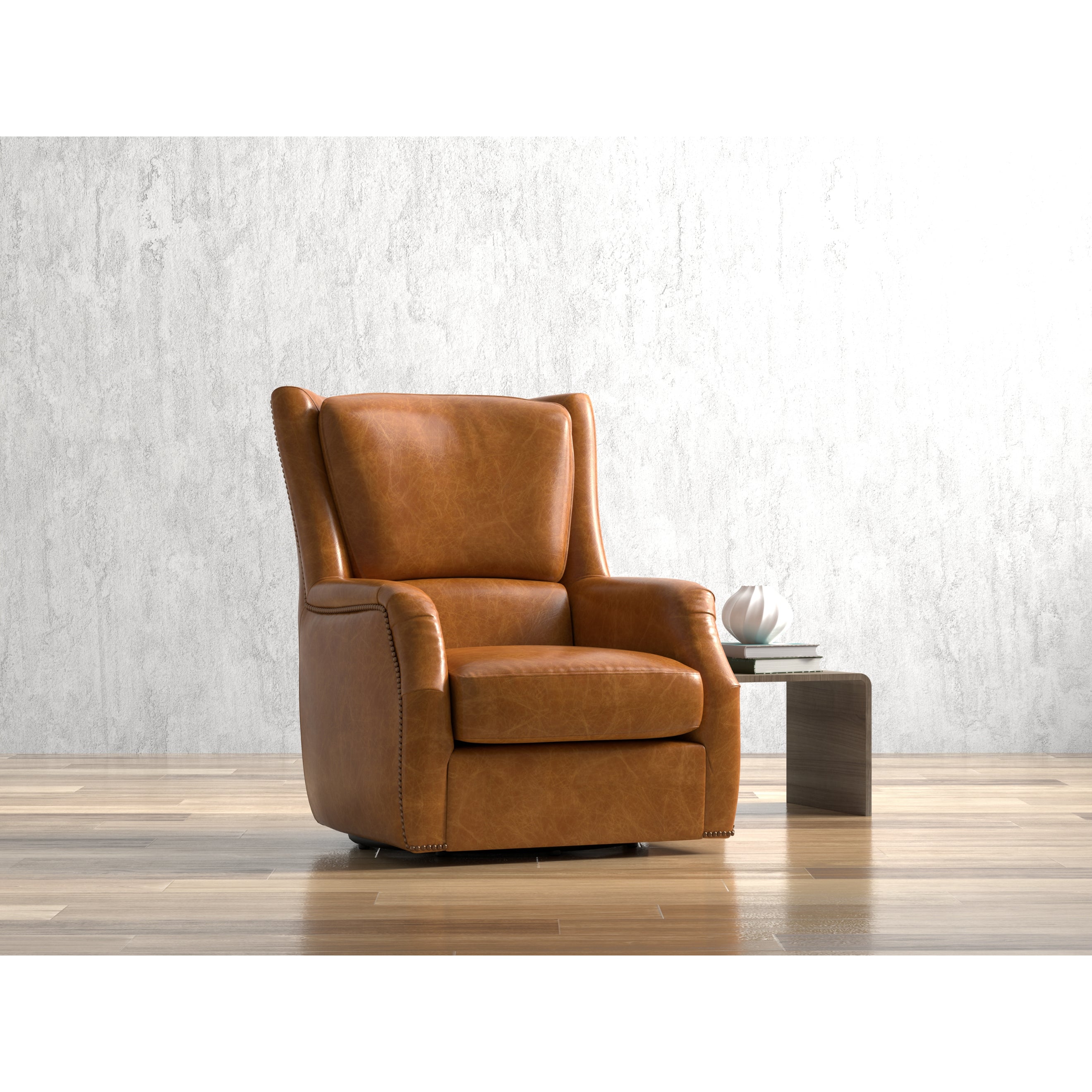 Baker Leather Swivel Chair