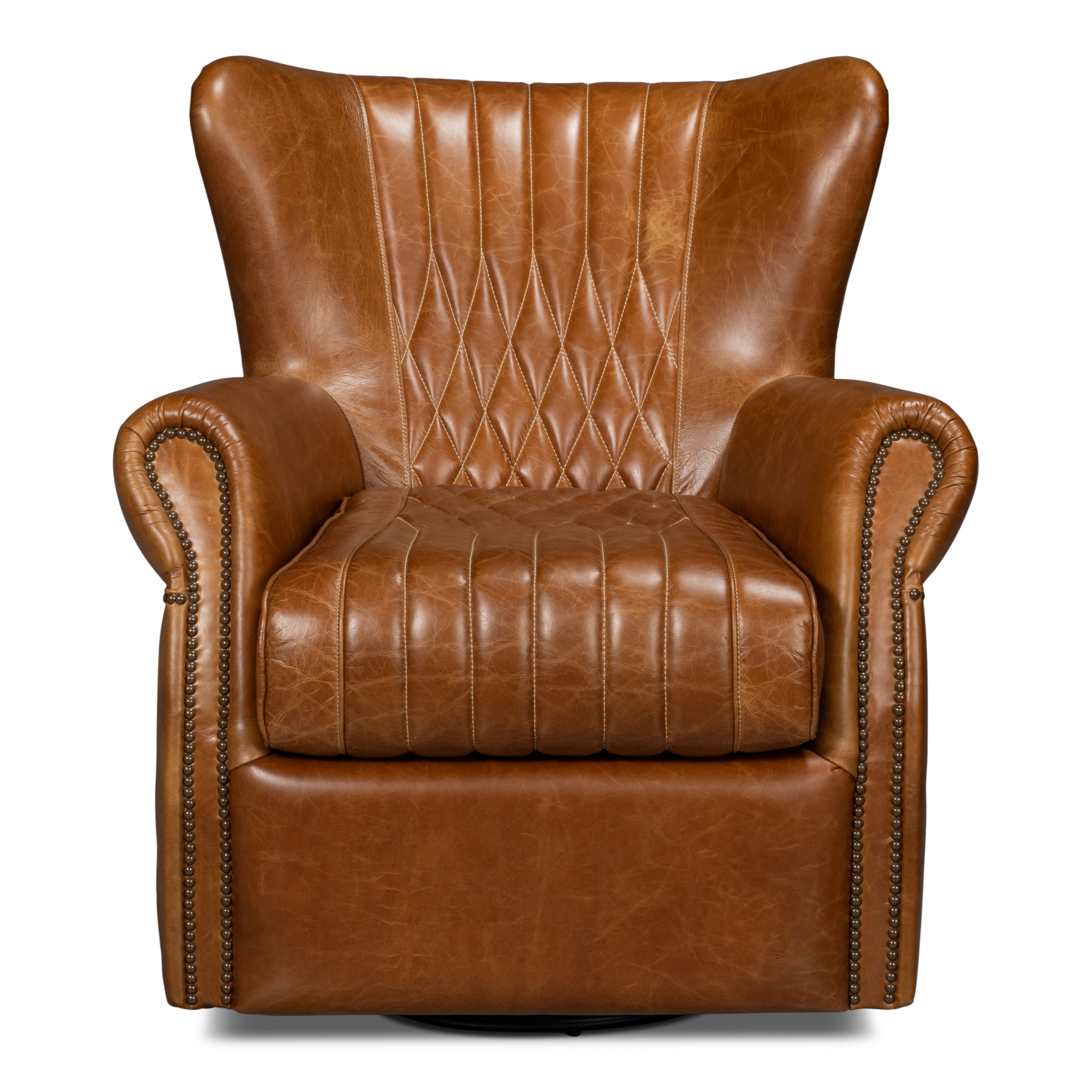 Bugatti Leather Swivel Chair
