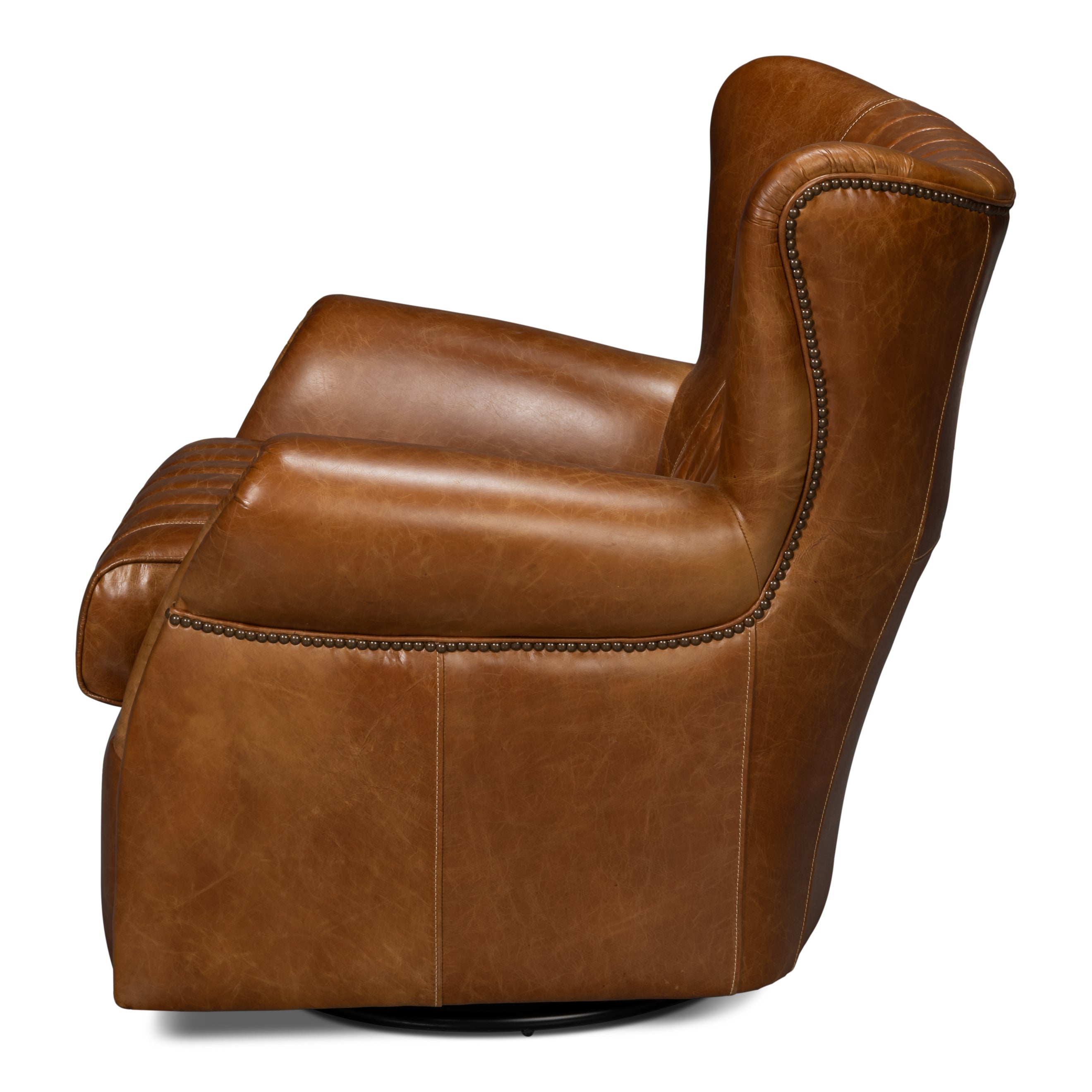 Bugatti Leather Swivel Chair