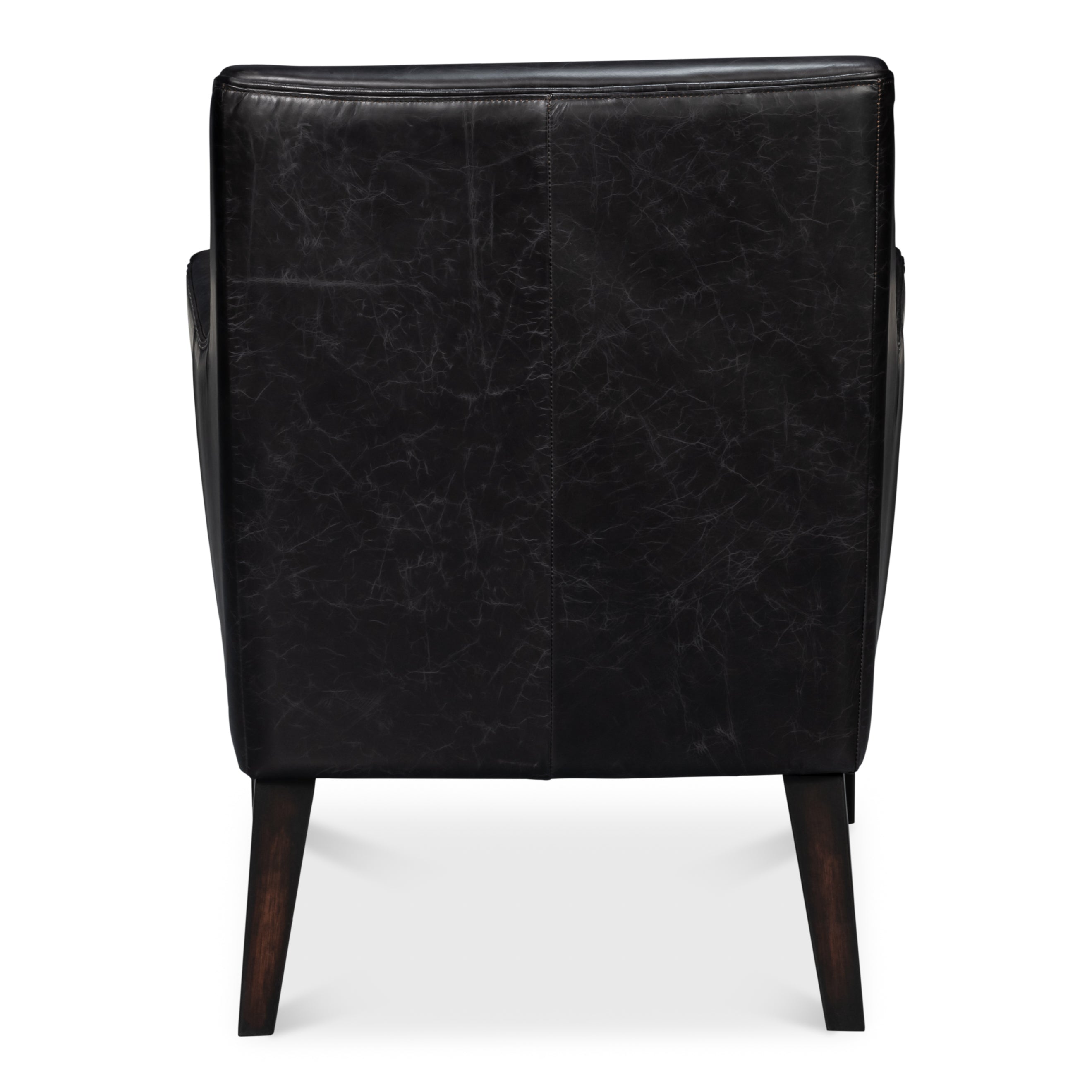 Royalton Distilled Leather Chair - Black