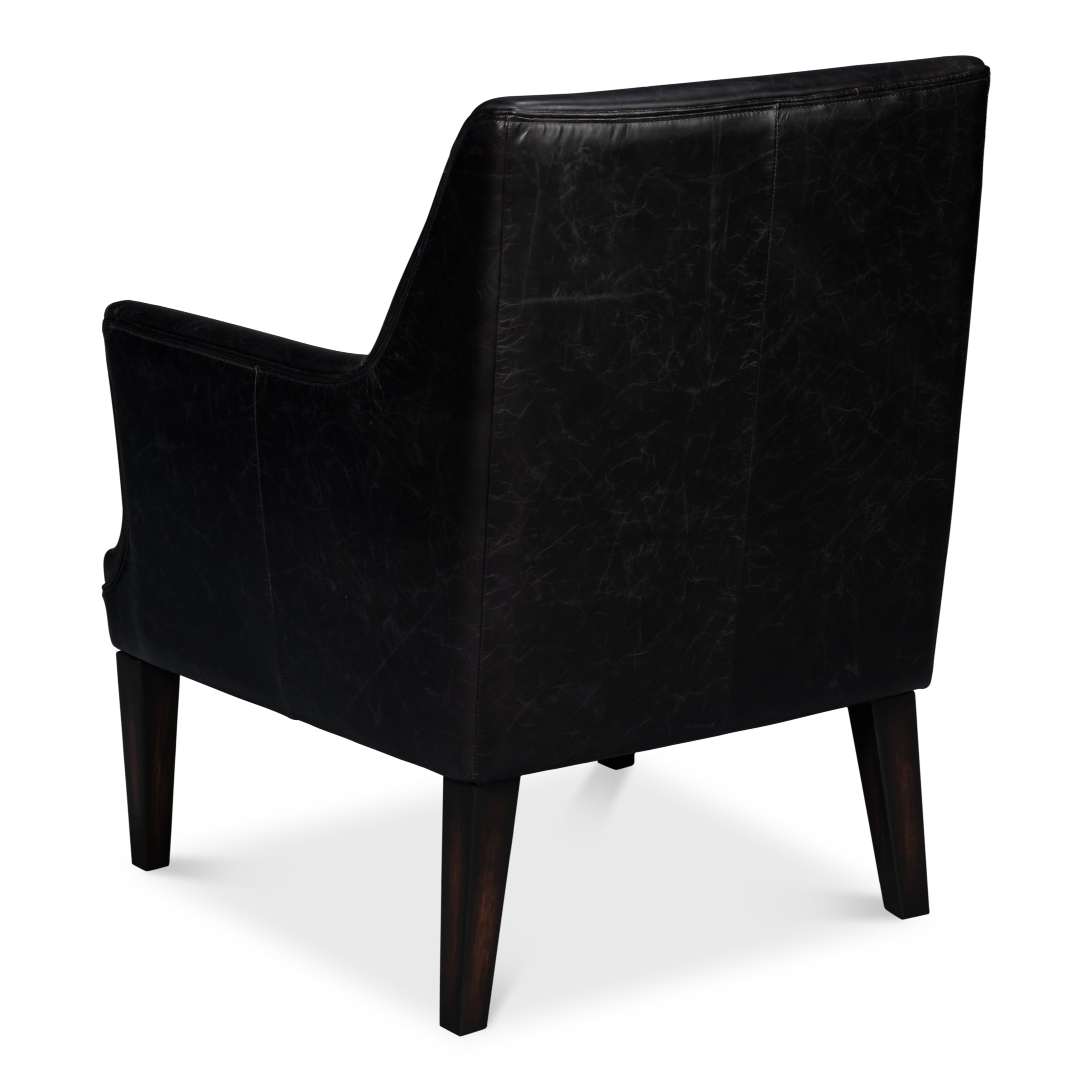 Royalton Distilled Leather Chair - Black