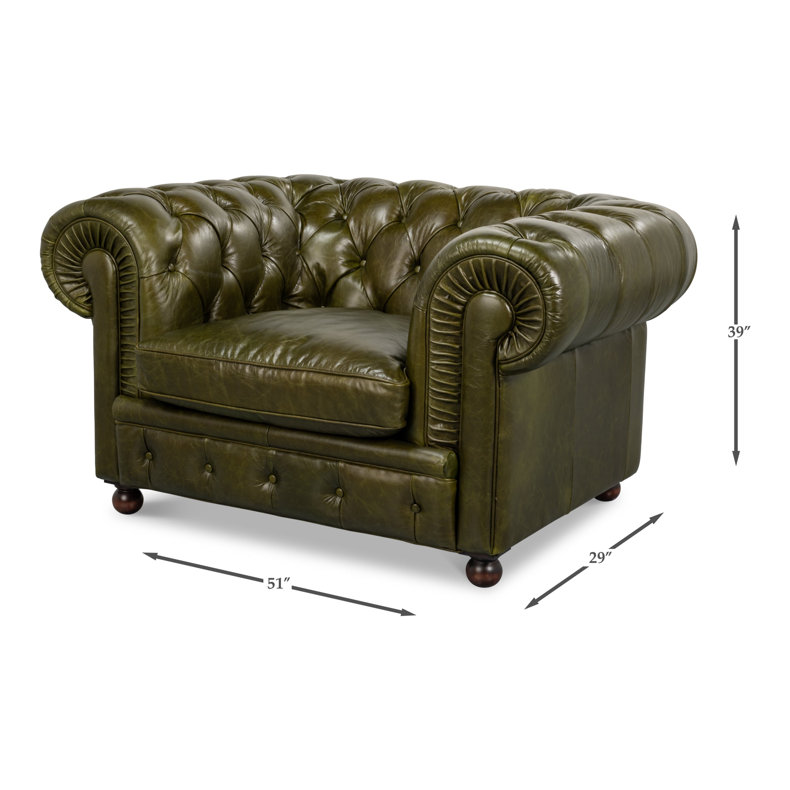 Savile Leather Chair - Green