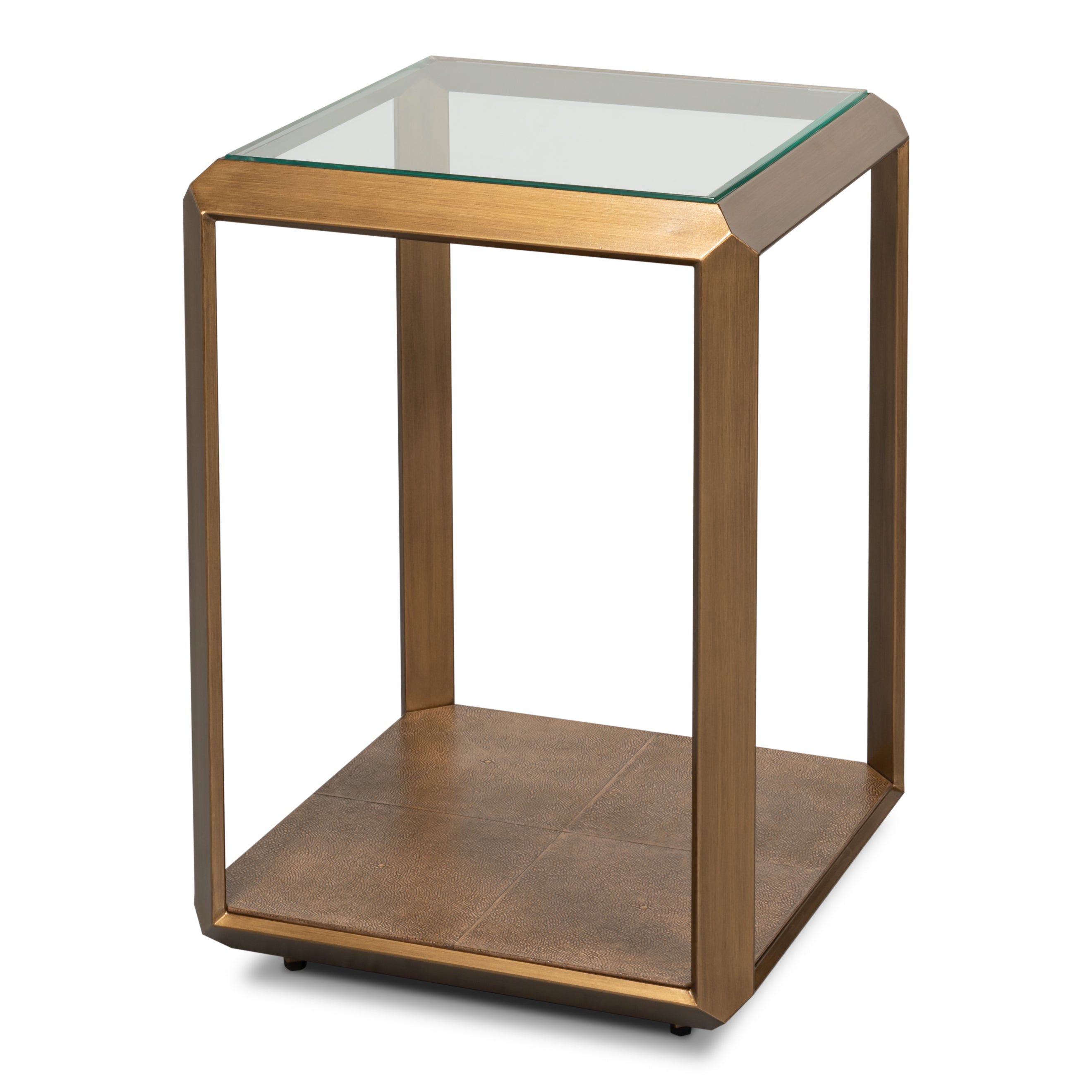 Gilbert Shagreen Side Table - Tawny Brown