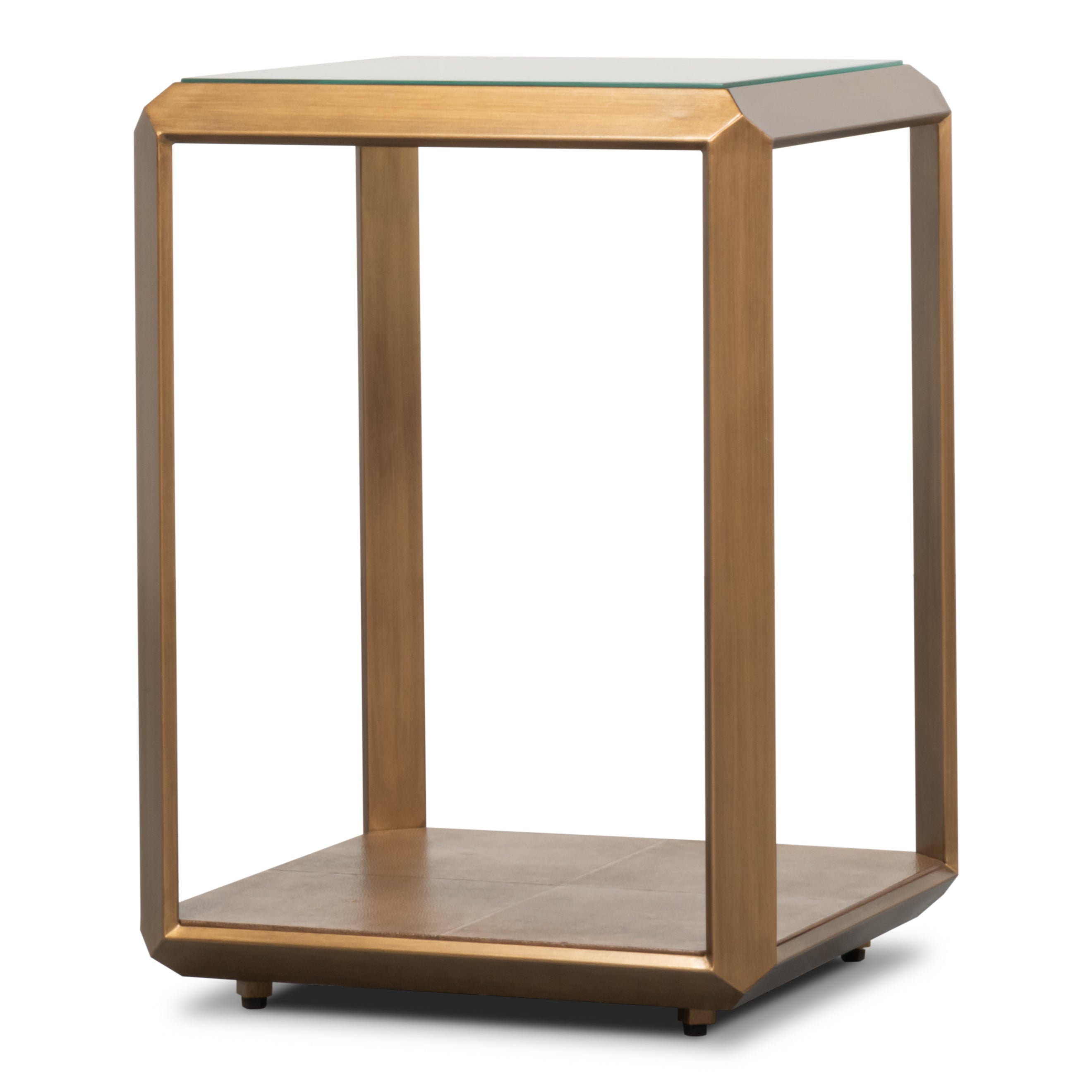 Gilbert Shagreen Side Table - Tawny Brown