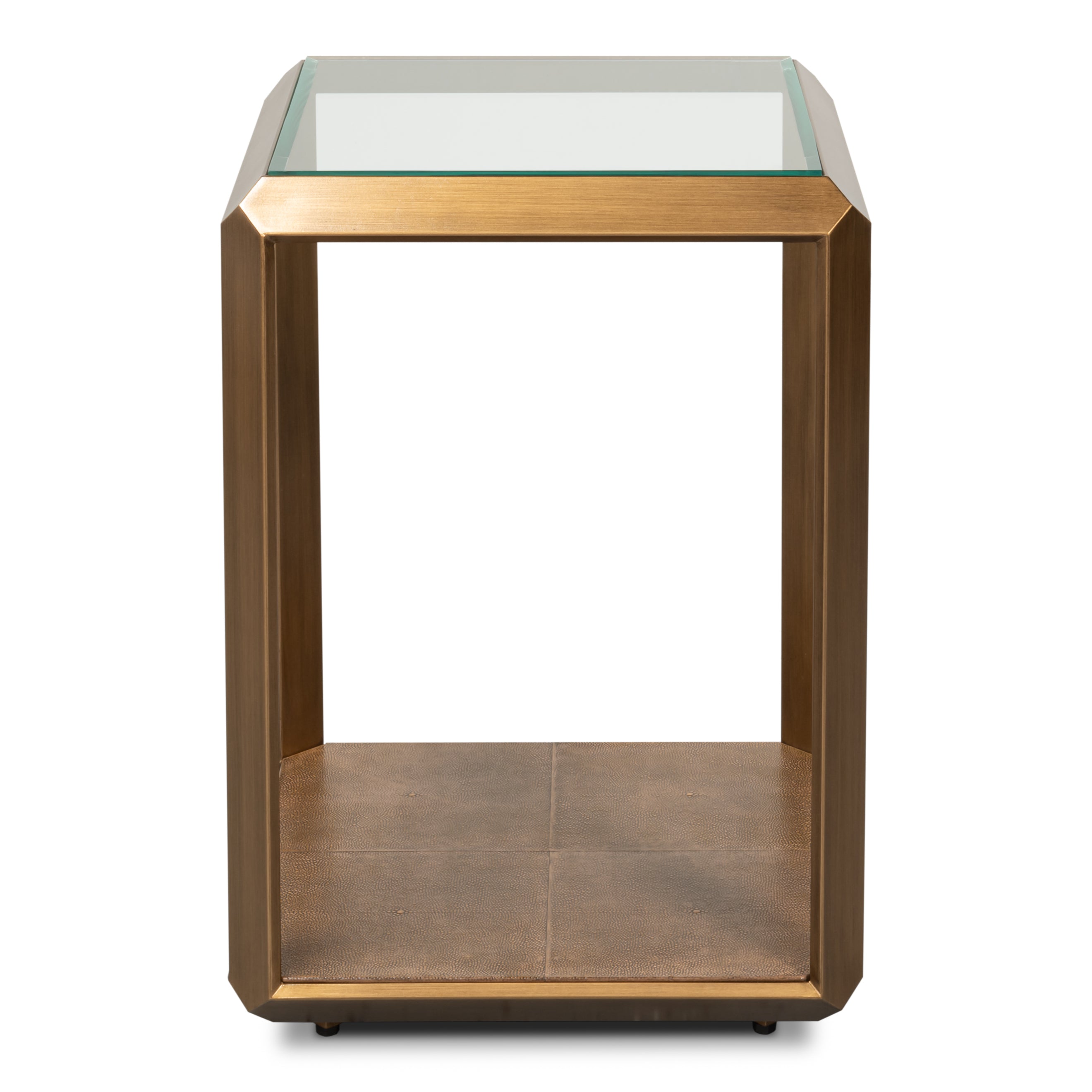Gilbert Shagreen Side Table - Tawny Brown