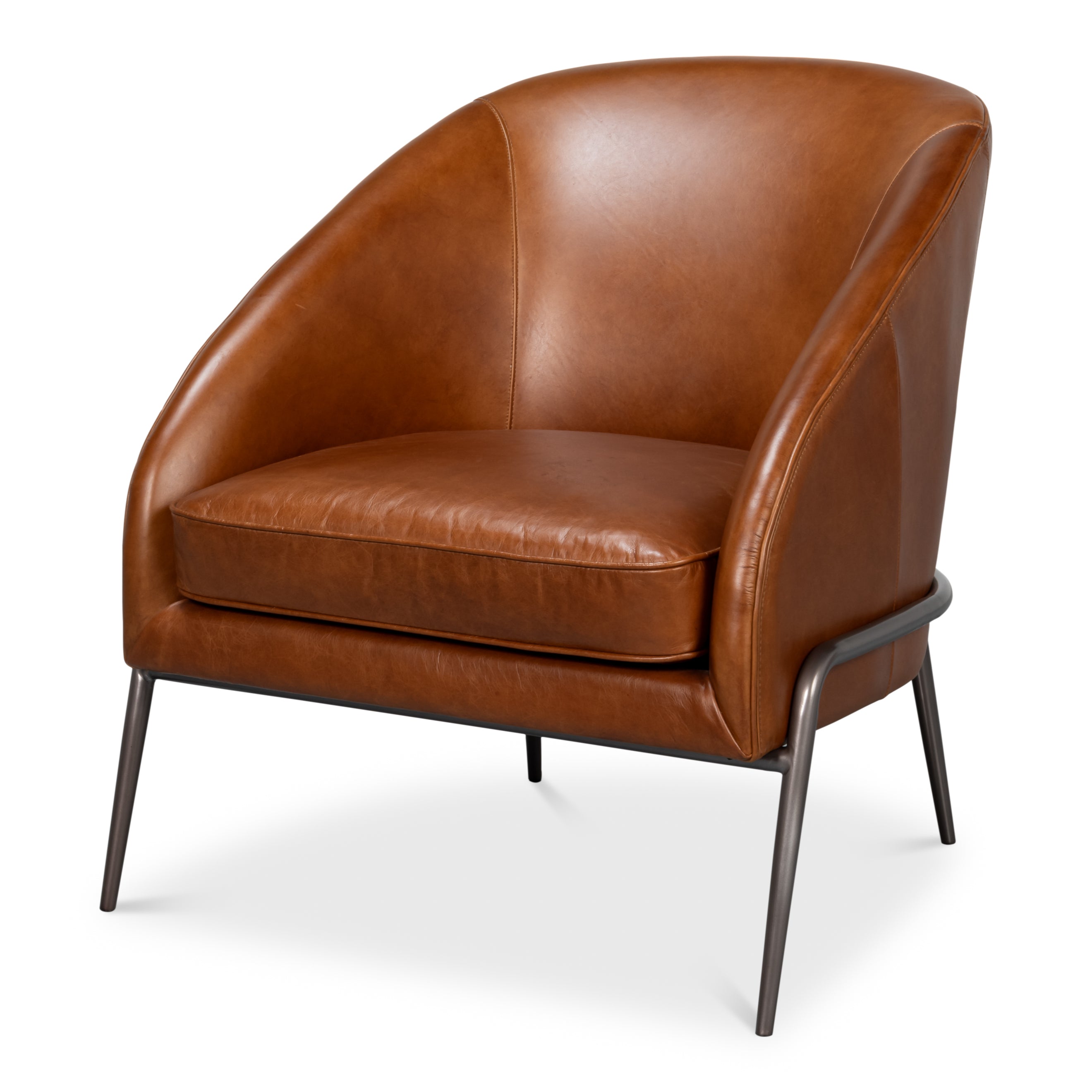 Simmons Leather Chair - Havana Brown