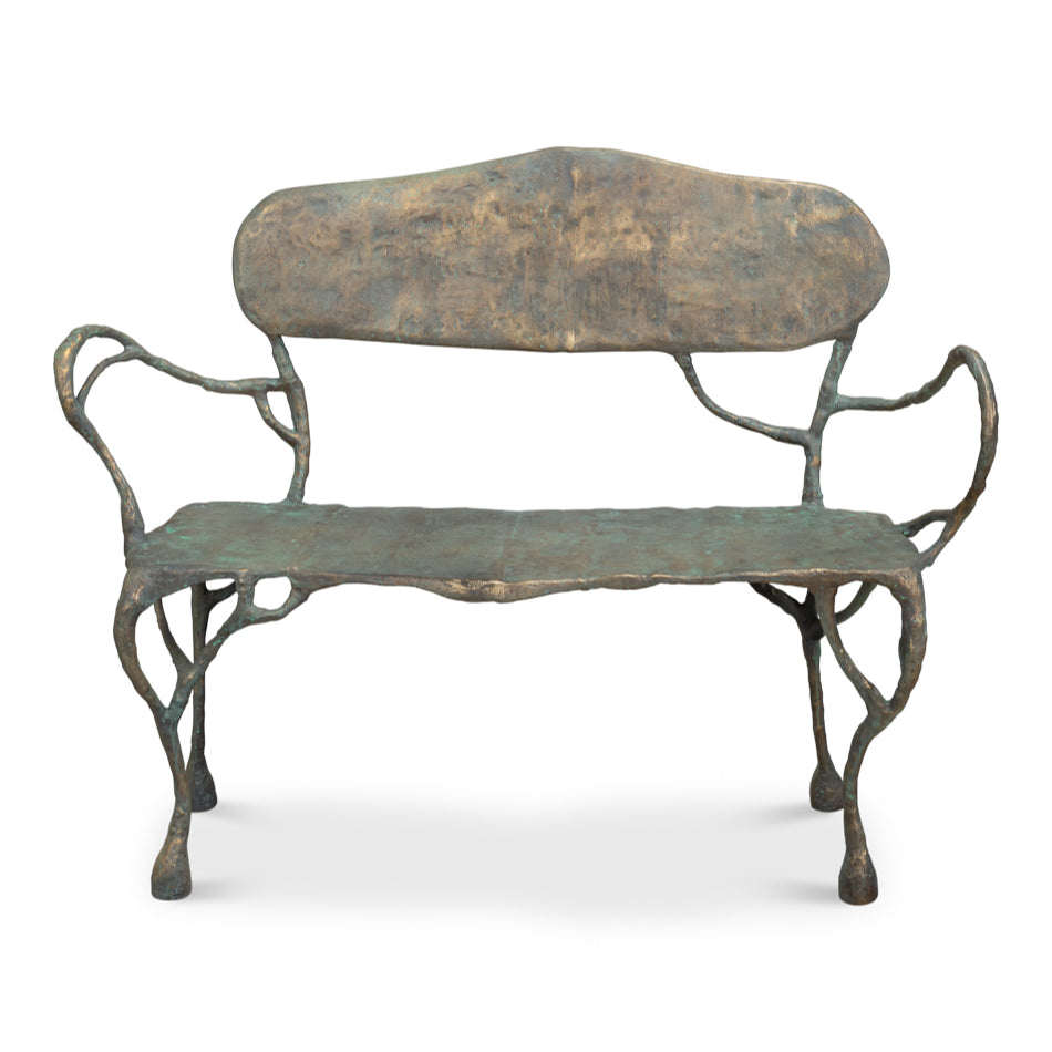 Verdigris Metal Bench