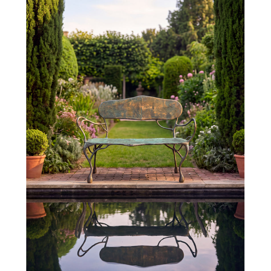 Verdigris Metal Bench