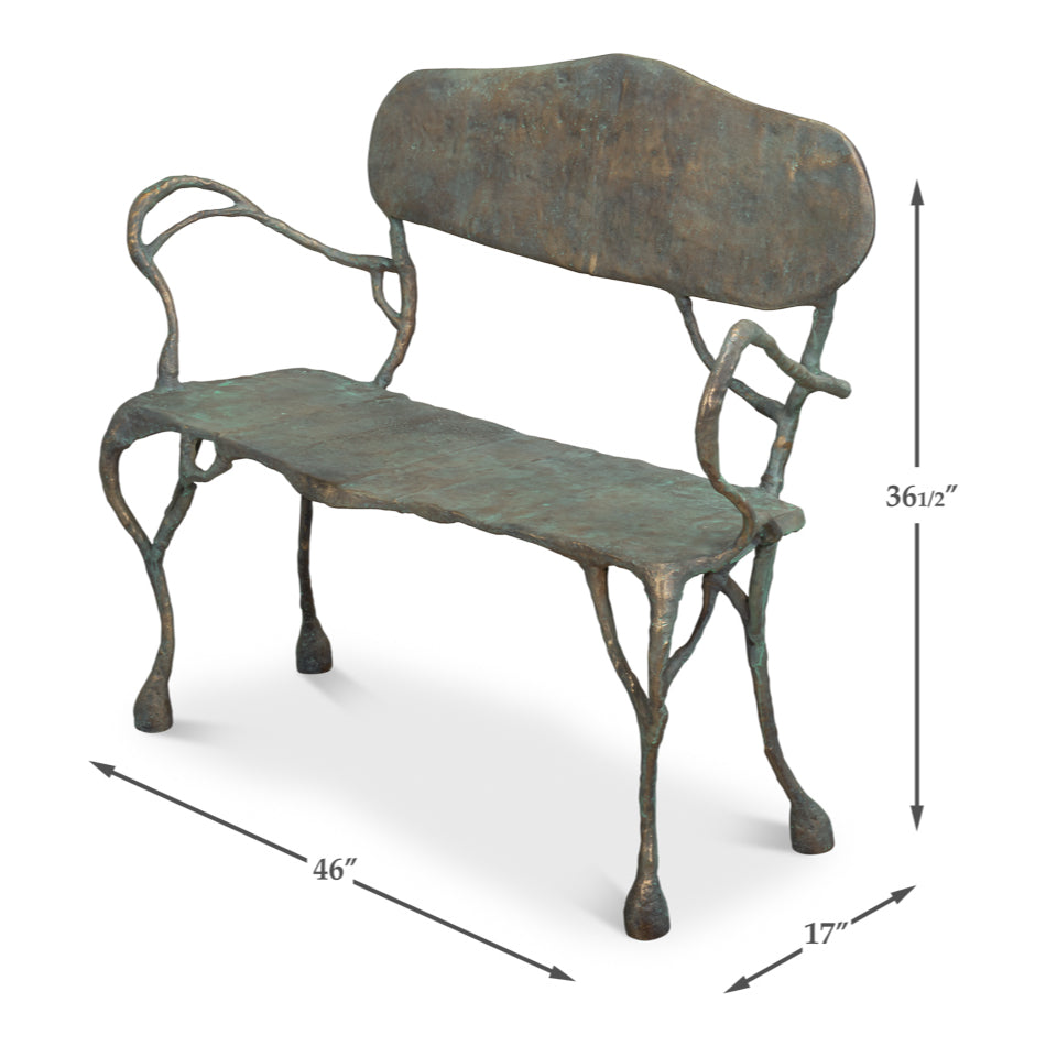 Verdigris Metal Bench