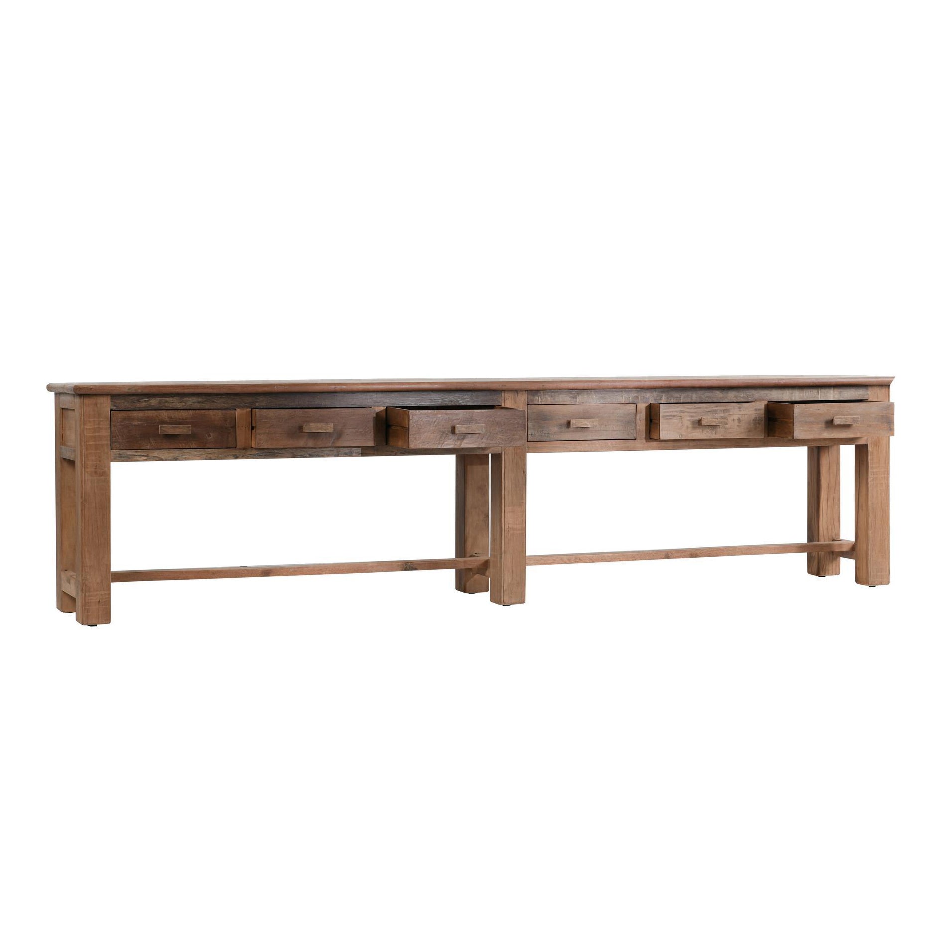 Ezra Reclaimed Wood 6Dwr Console Table