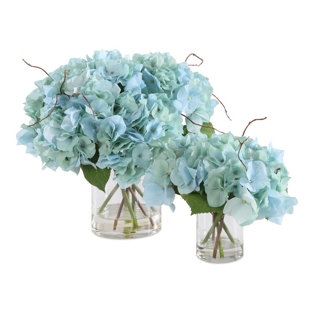 Uttermost Tranquil Blooms in Glass Vases - Set of 2