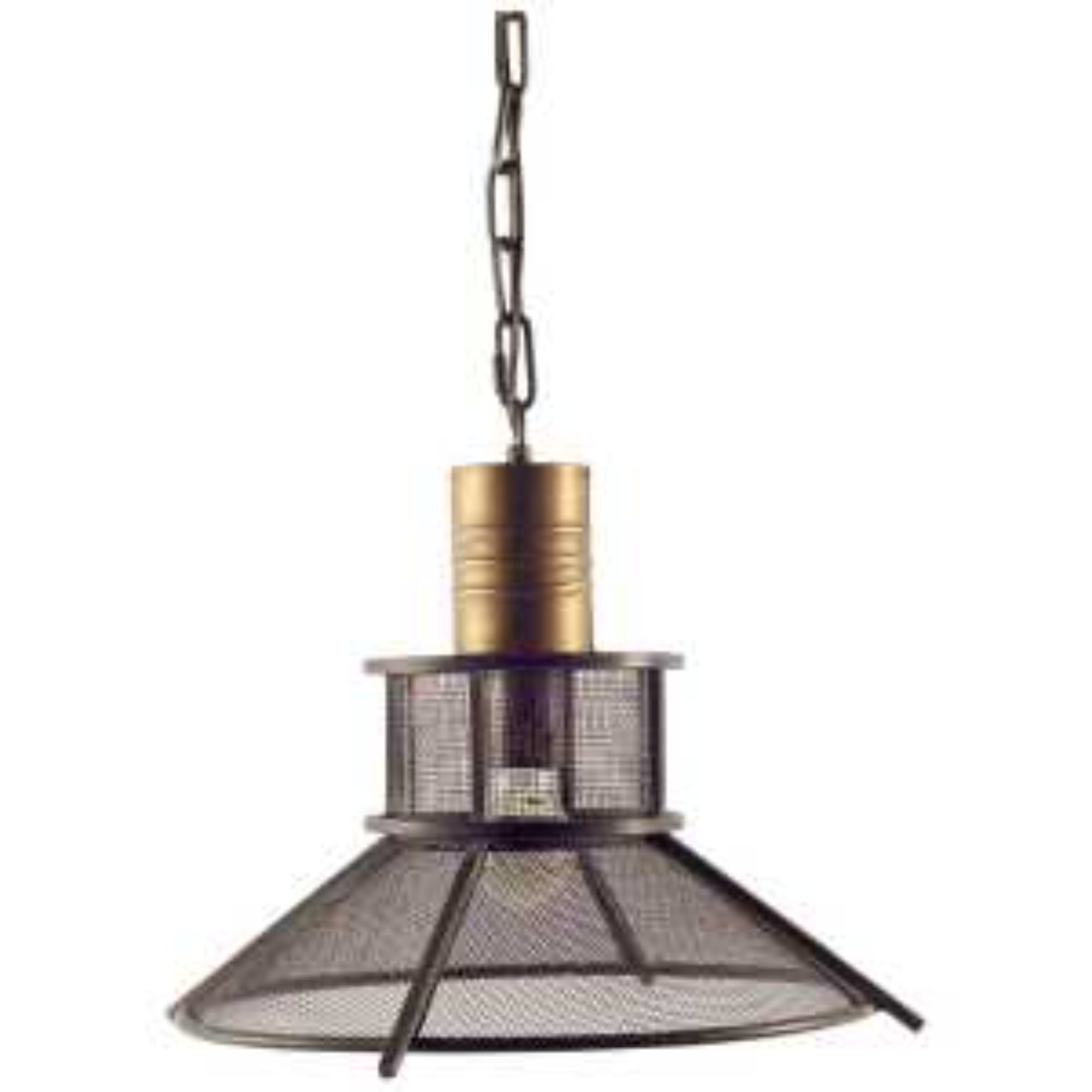 Romy Black with Gold Meshed Metal Conical Pendant Light