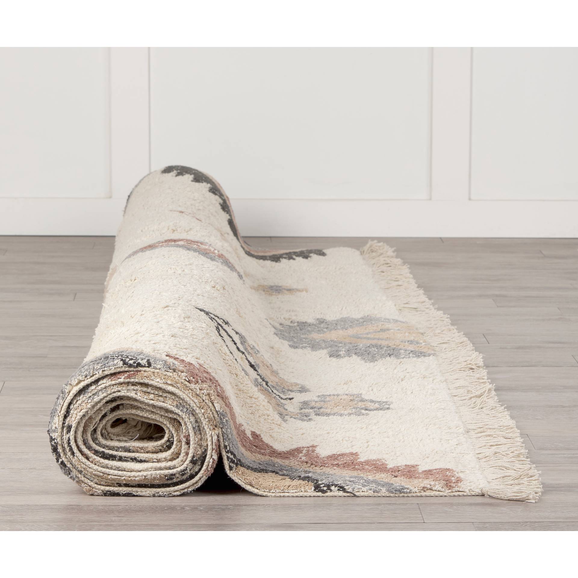 Carla Earthy Neutrals Patterned Cotton Area Rug