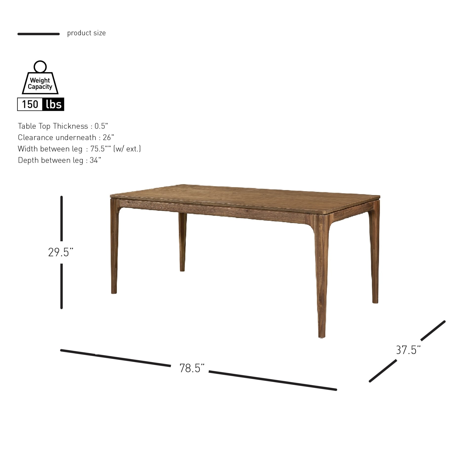 Hereford KD 79" Dining Table