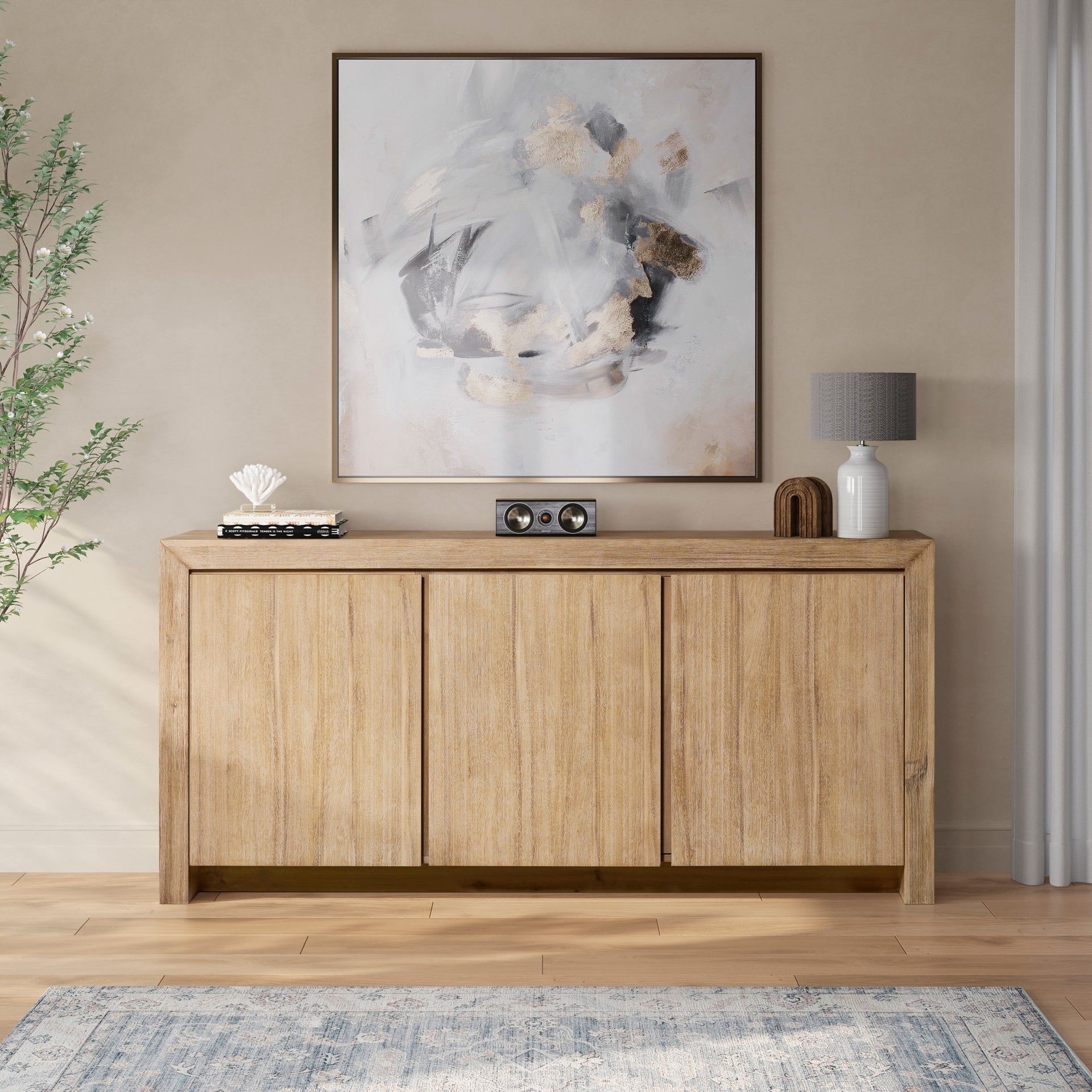 Zerano 3 Doors Buffet/Sideboard - Brushed Smoke