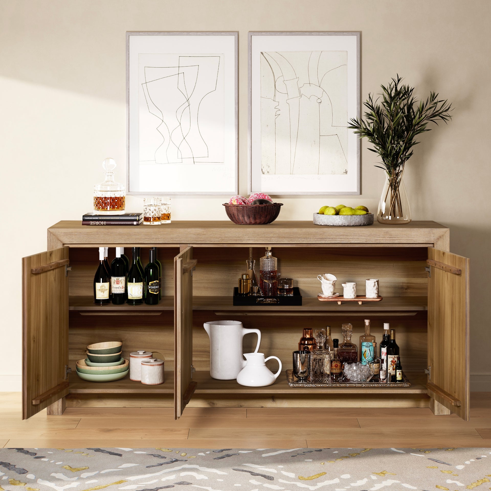 Zerano 3 Doors Buffet/Sideboard - Brushed Smoke
