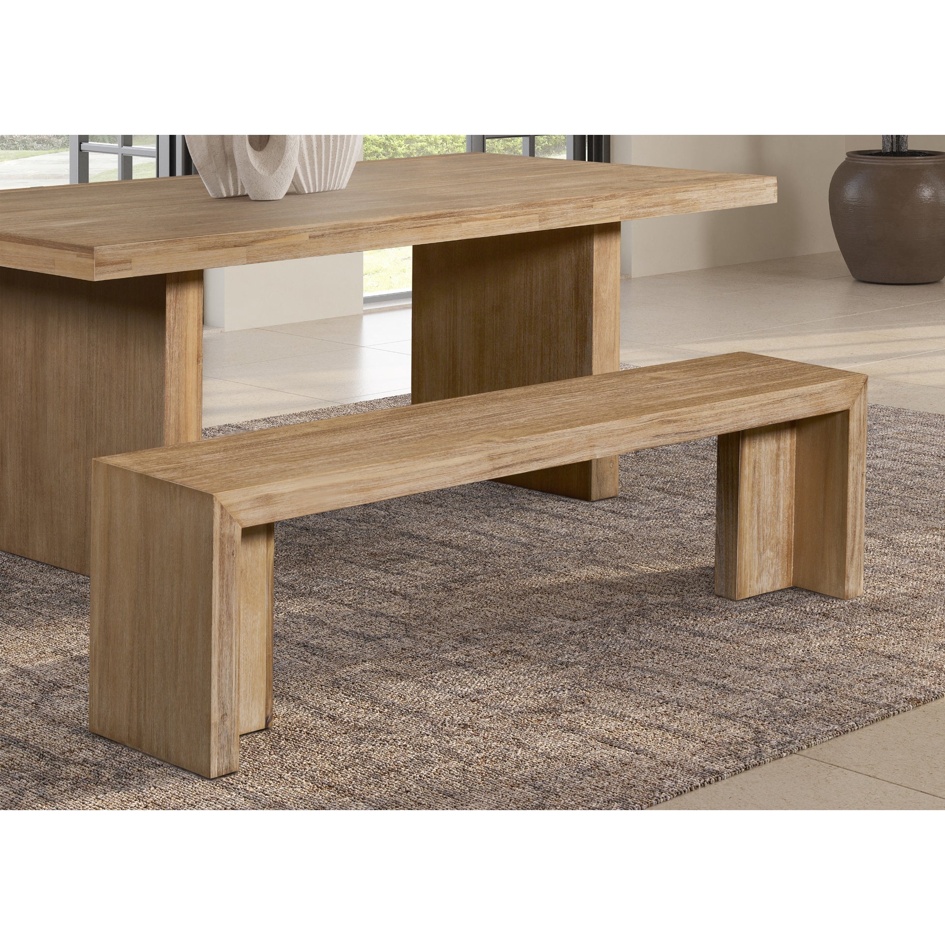 Zerano 74" Dining Bench - Brushed Smoke