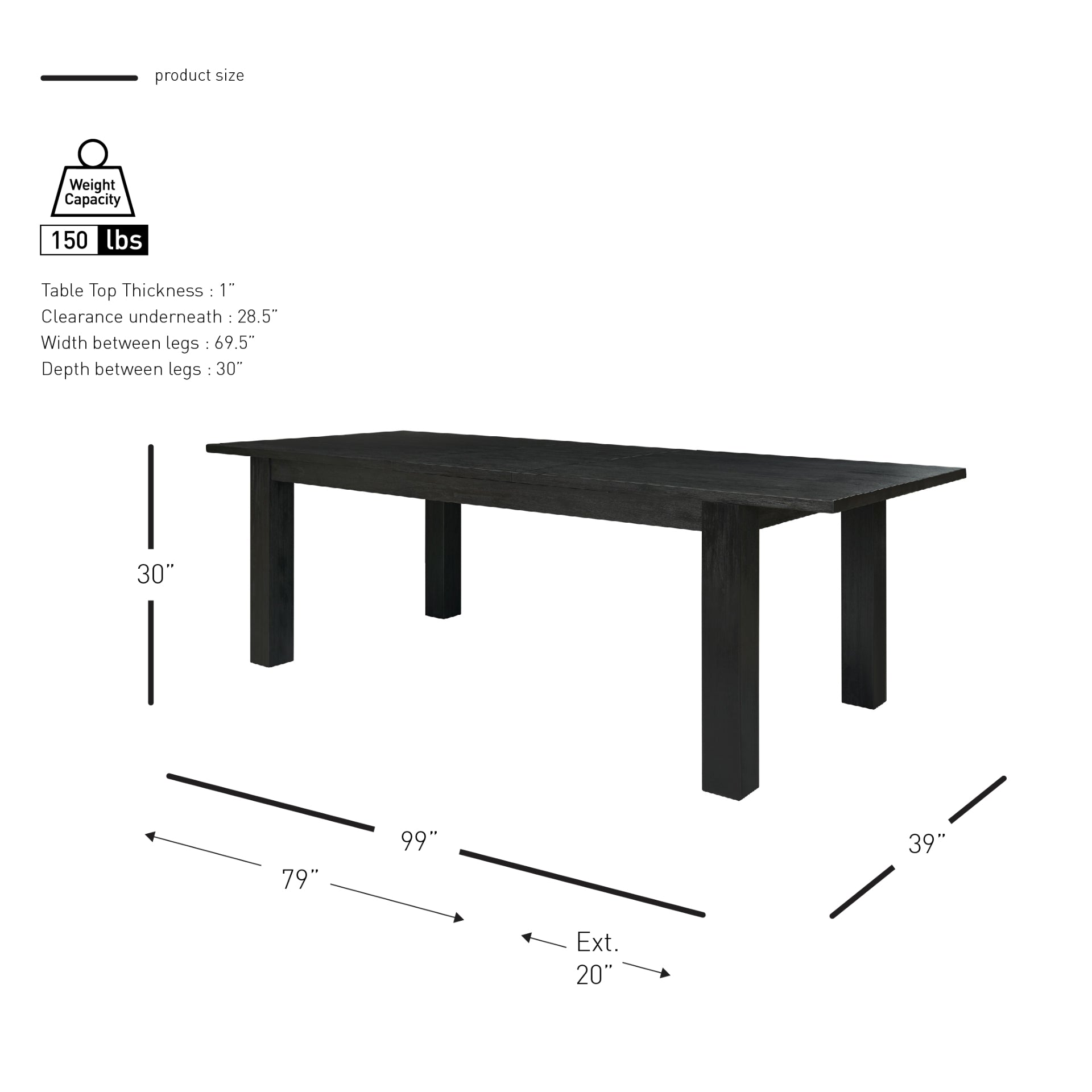 Bedford KD Extendable Dining Table