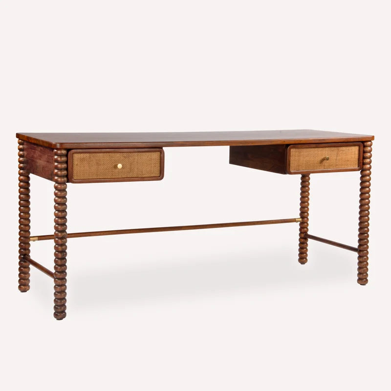 Twist Cane Solid Wood Desk by Union Home