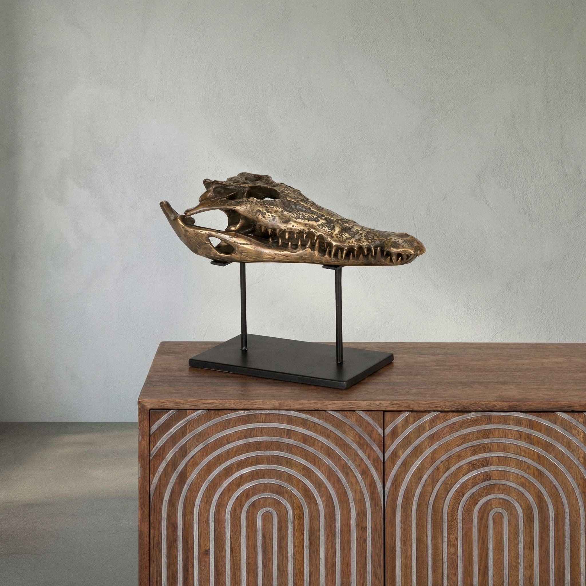 Alligator on Stand Sculpture