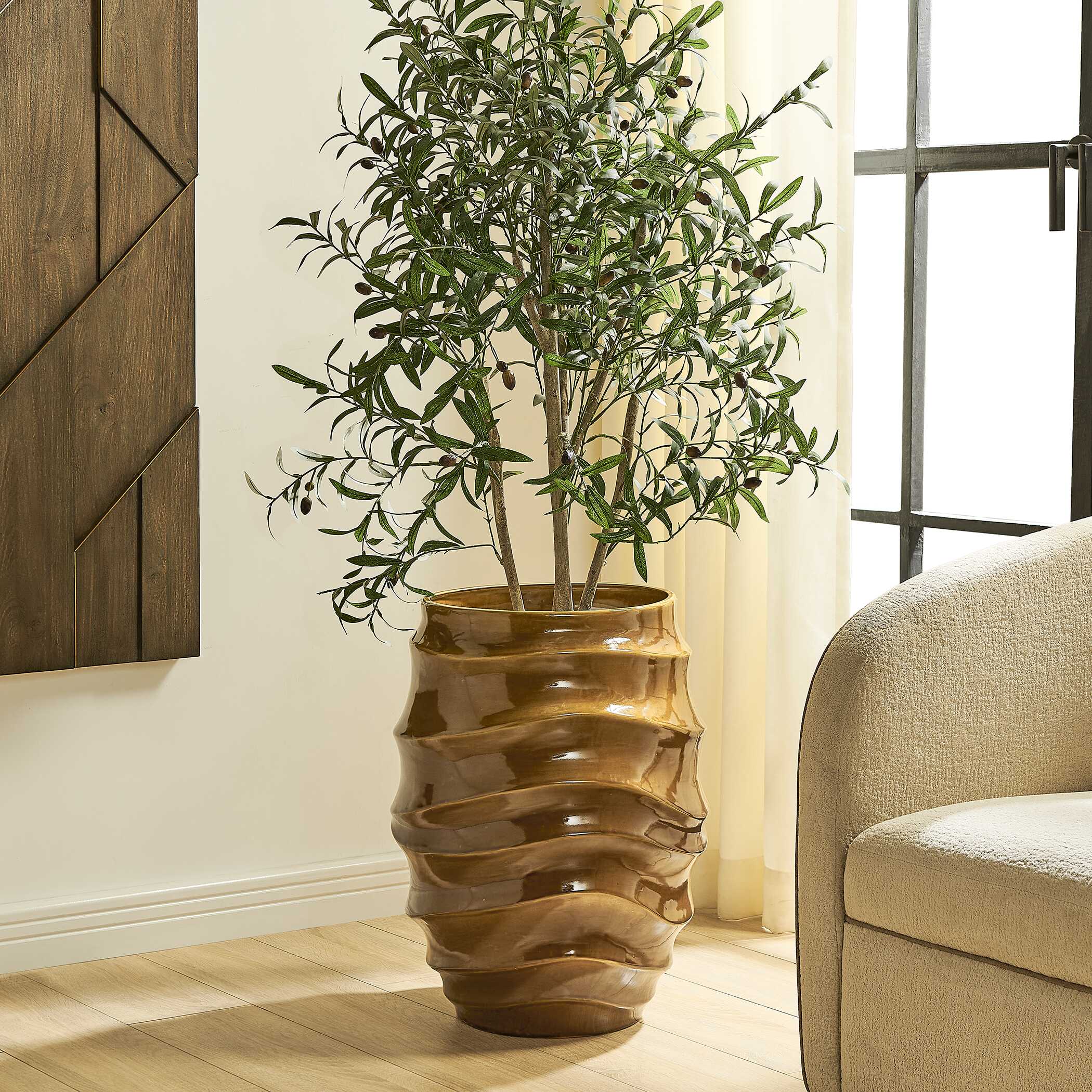 Uttermost Canyon Wave Indoor-Outdoor Earthy Planter